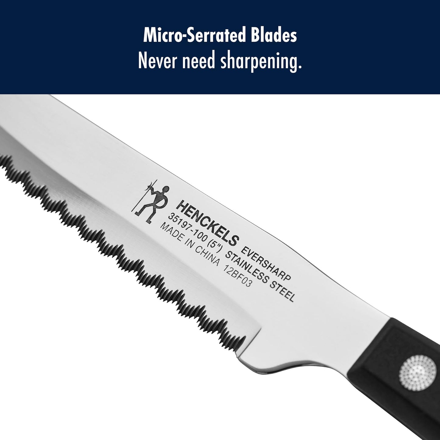 HENCKELS Razor-Sharp Steak Knife Set of 8, German Engineered Informed by 100+ Years of Mastery
