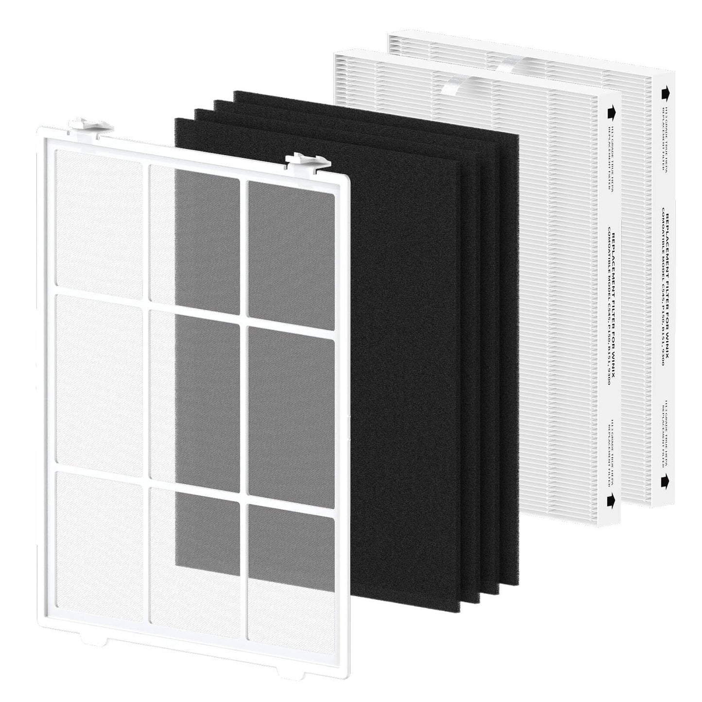 SAKEGDY C545 Replacement Filter S fit for Winix C545 Air Cleaner Purifier, Part # 1712-0096-00 and 2522-0058-00, 1×Washable Fine Mesh Pre-Filter