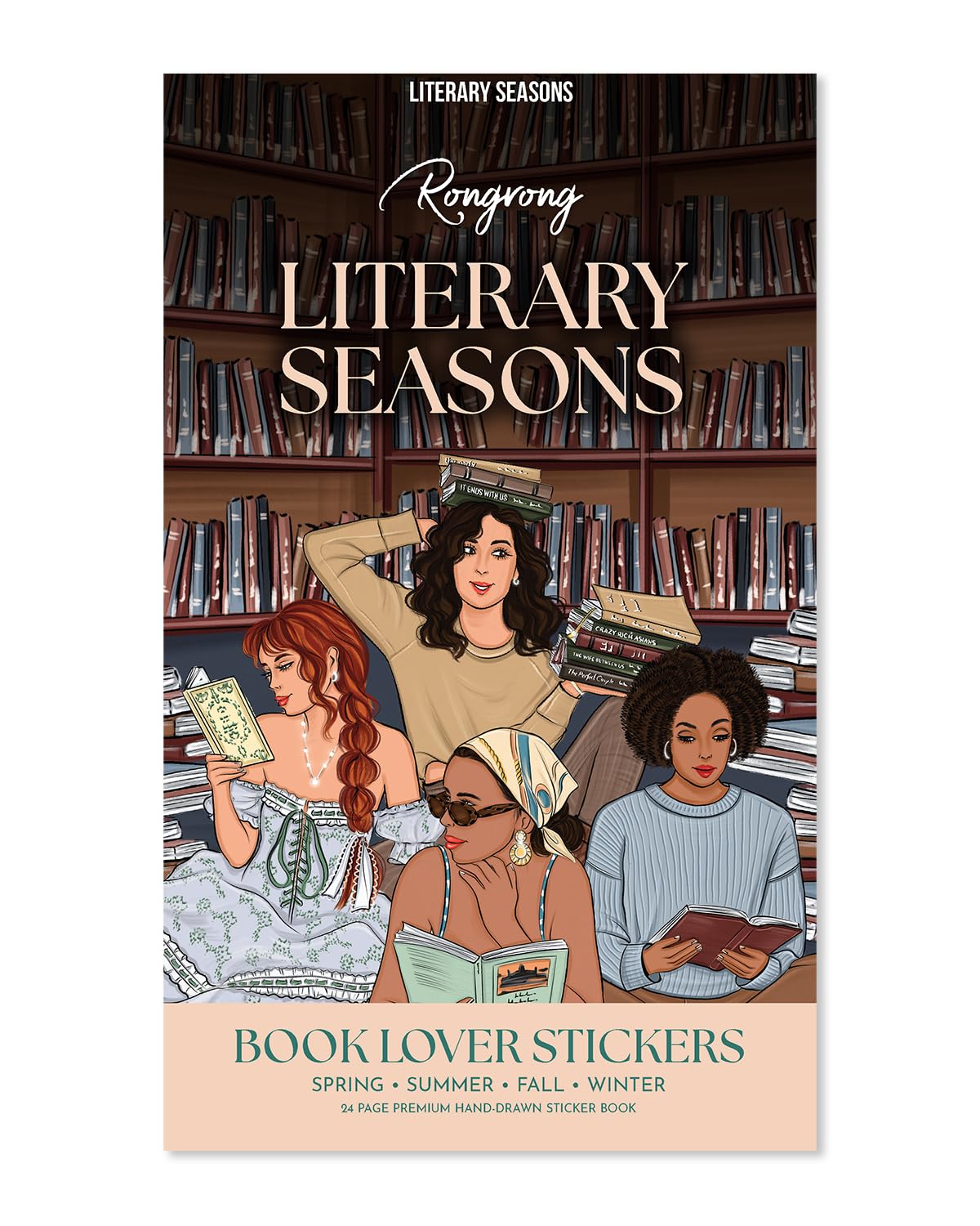 Literary Seasons Sticker Book – Book Lover Planner Stickers for Journaling, Scrapbooking & Reading Tracker, Seasonal Decorative Stickers for Winter Spring Summer Fall, Bookish Stationery Gift