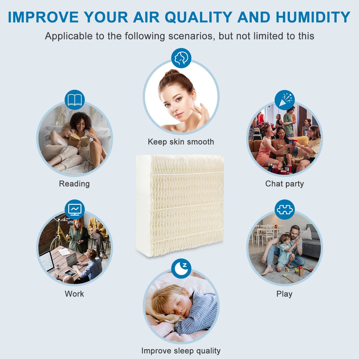AMI PARTS 2 Pack 1043 Super Humidifier Wick Filter Replacement Compatible with AIR.Care EP9 Series EP9500 EP9700 EP9800 EP9R500 EP9R800 821000 826000 826800 and Bemis 800 8000 Series Humidifiers