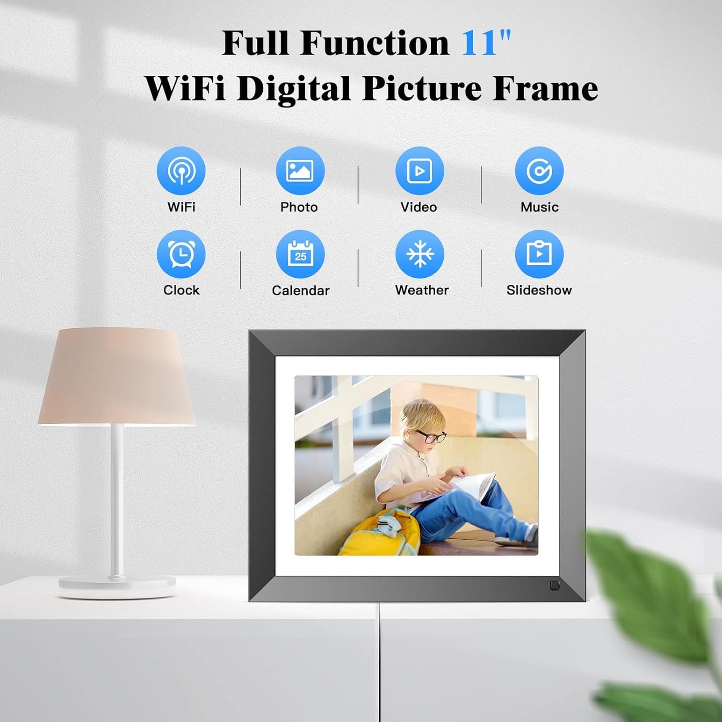 11-inch Smart Picture Frame Digital Calendar - 1600 * 2176 IPS Screen Display, Smart Family Calendar, Motion Sensor, Share Photo Video via App Email, Gifts for Mom Dad