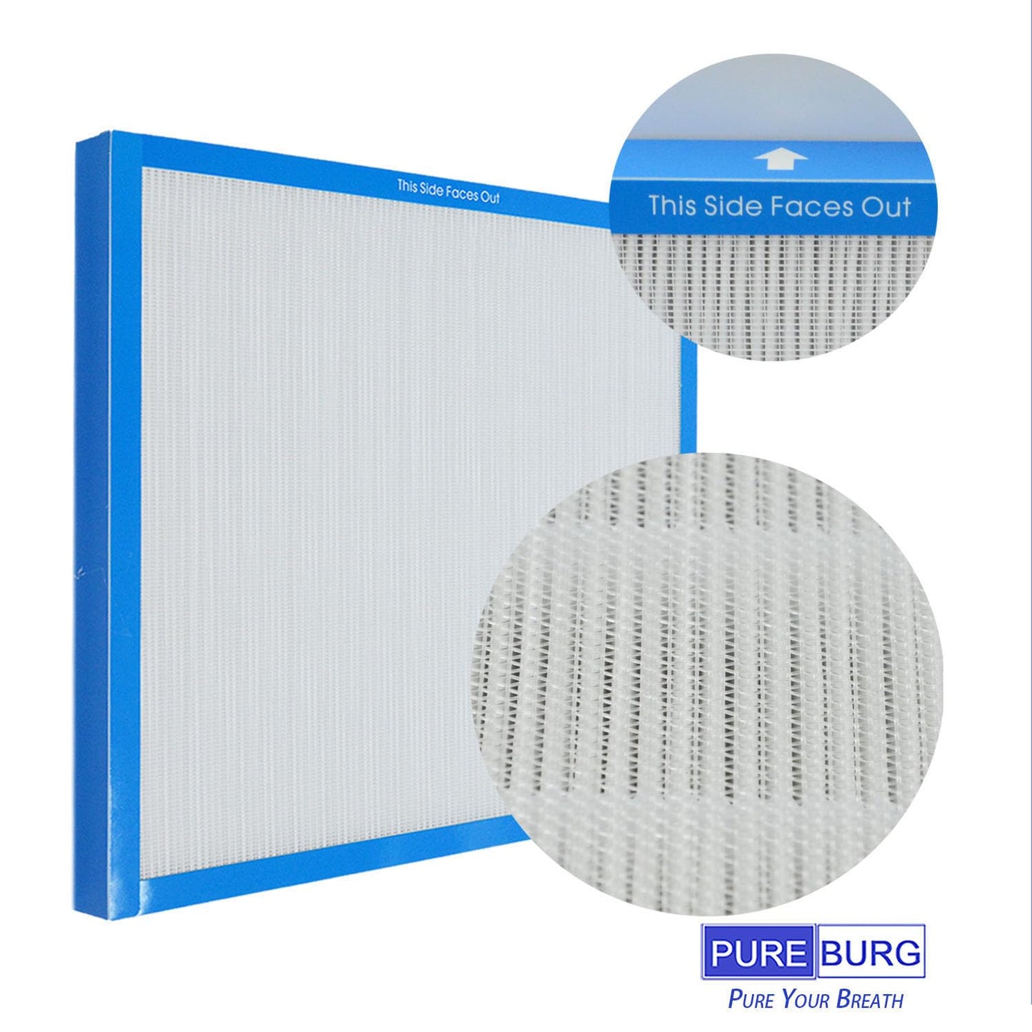 PUREBURG AF-20FL Replacement Filter Set Compatible with HoMedics Total Clean AF-20 AP-25 AR-20 Air Purifiers,H13 HEPA +4 x Activated carbon Pre-filters Air Clean VOCs