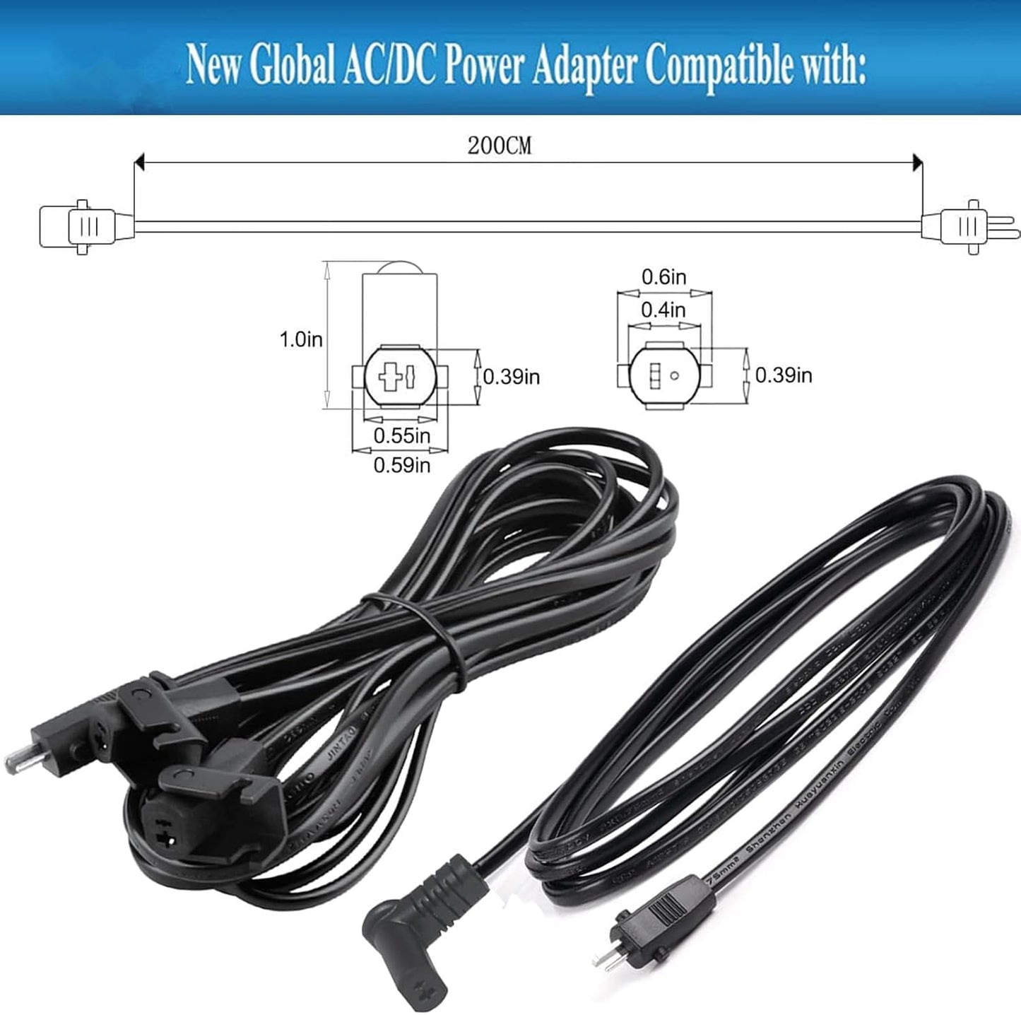 Universal Dual Motor Power Supply Transformer with AC Power Cord, L Shape DC Extension Cable and Y Splitter Cord,29V 2A Recliner Power Supply Kit-4-Piece for Recliner, Lift Chairs and Sofa
