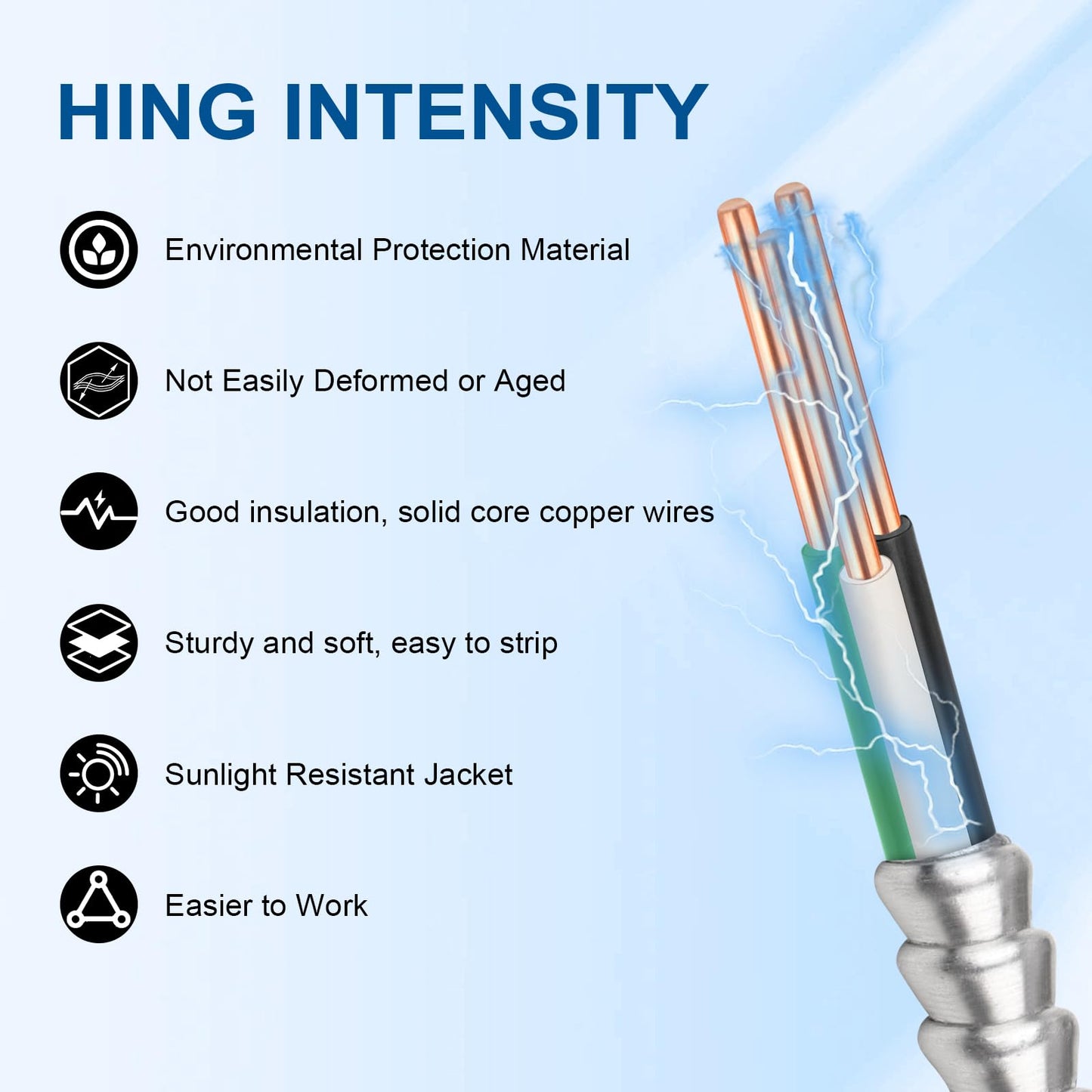 10/2 MC Cable with Ground - 50FT Pure Copper 10AWG/2 Metal Clad Wire with Aluminum Armor 10 Gauge 2 Conductor Type MC Alum Cable