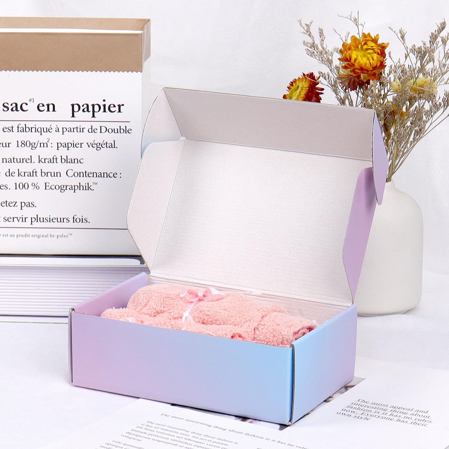 DERZIFUN 6x4x2 Inch Small Shipping Boxes for Packaging Small Business, 50 Pack Mailing Boxes Corrugated Cardboard Mailer Gift Box (Gradients)