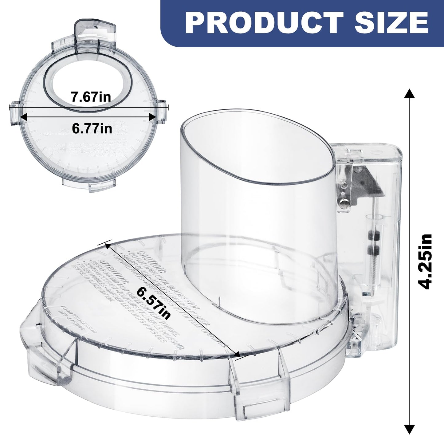 4 Locking Tabs DFP-14NWBCT1 Replacement Clear Food Processor Work Bowl Cover, Compatible with Cuisinart Tritan food Processor Only fits Bowl DLC-005AGTXT1,Fits Model DFP-14, DFP-14BCN, DFP-14BCHN