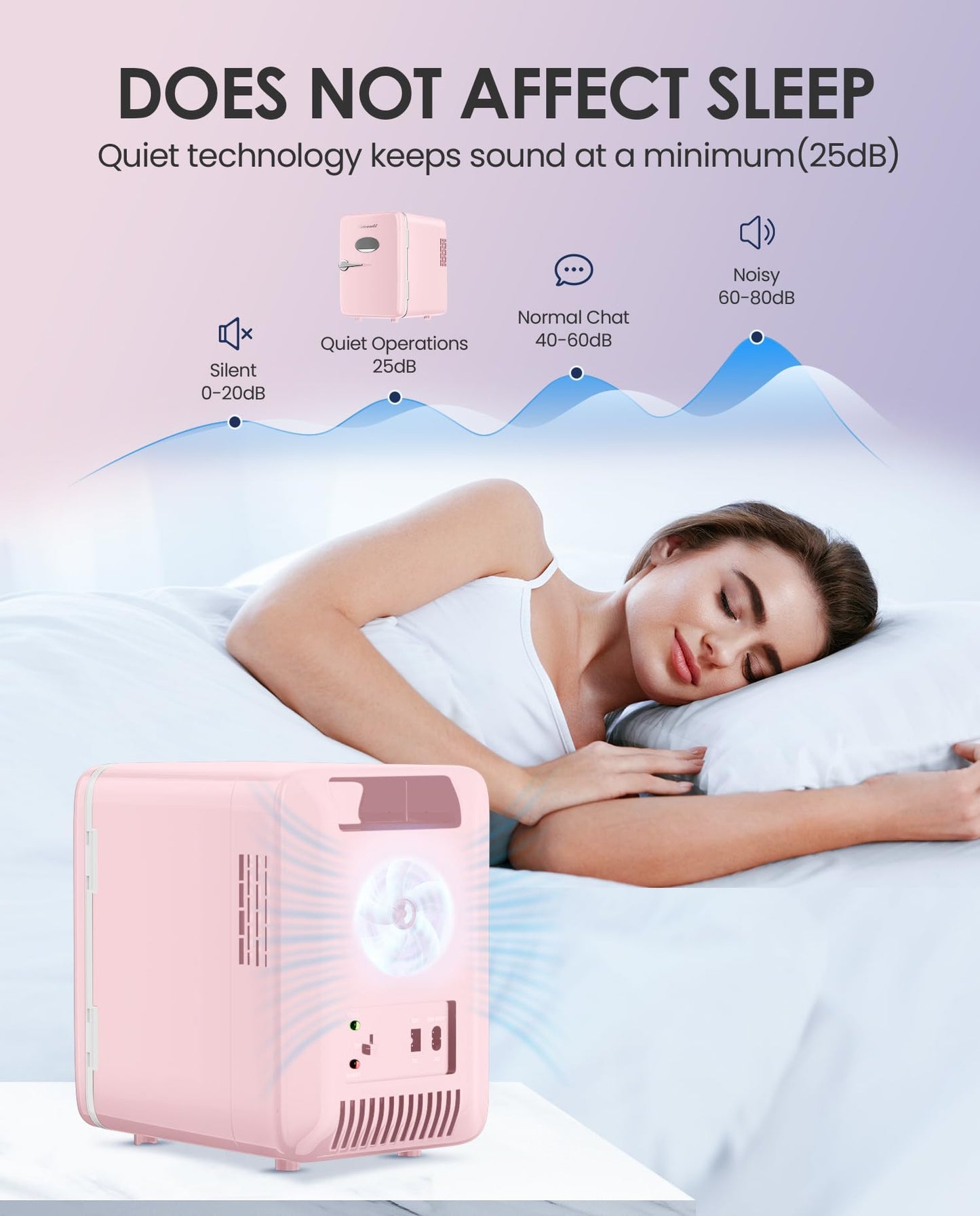 CUTIEWORLD Skincare Fridge - 4L Makeup Fridge for Refrigerating Makeup, Skincare and Food, Mini Fridge for Bedroom, Office and Car, Cooler and Warmer, Beverage Cooler, Leather Pink