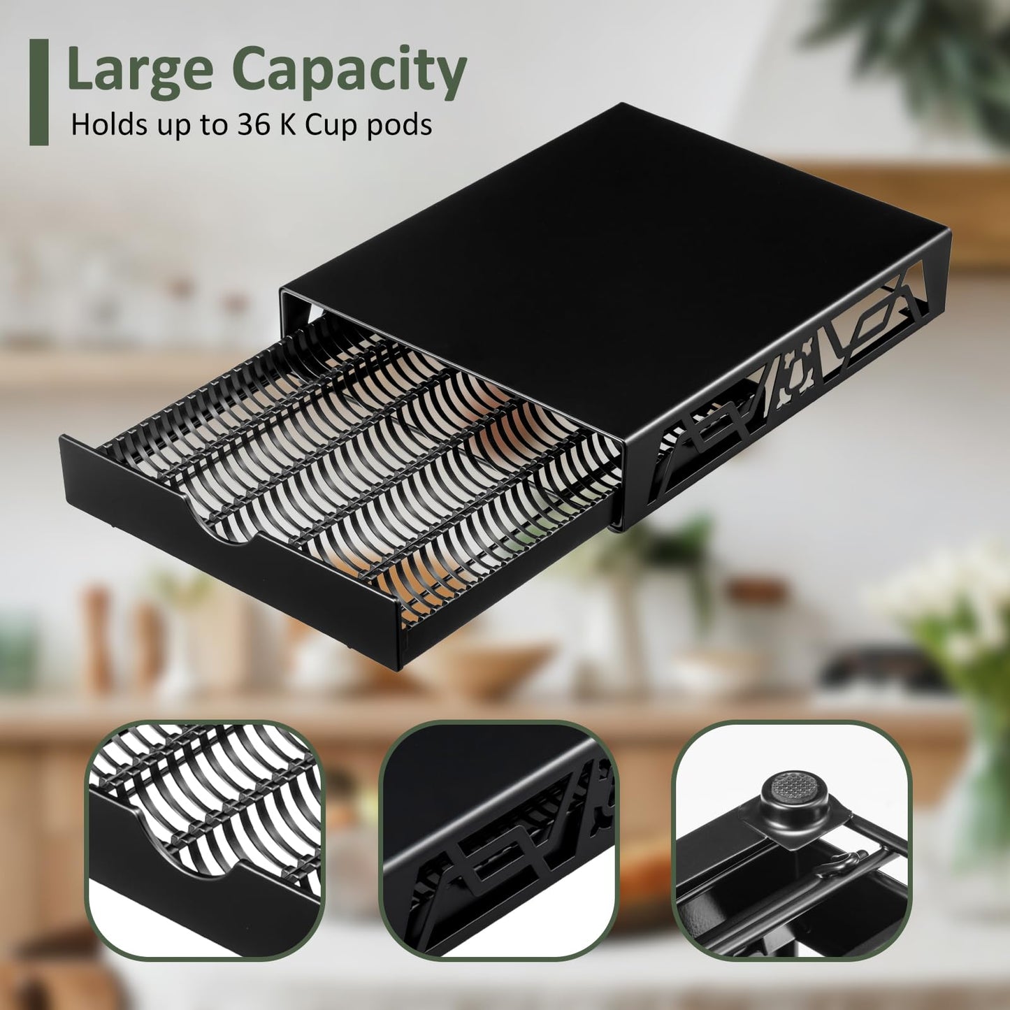 Rice rat Nespresso Pod Holder Pod Drawer Cabinet Pod Storage Rack For Counter,(50 Pods)