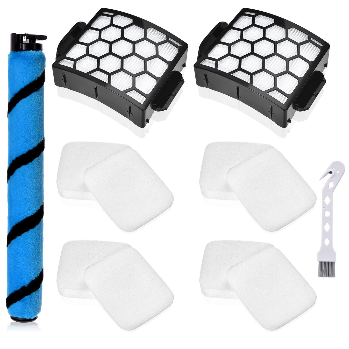 Anewise LA502 Brush Filter for Shark Rotator Lift-Away DuoClean PowerFins LA500 LA455 LA502 LA502NP LA500WM Upright Vacuum, 1 Brush, 2+4 Filters, Part #1483FC2000, XHF320, XFFK320