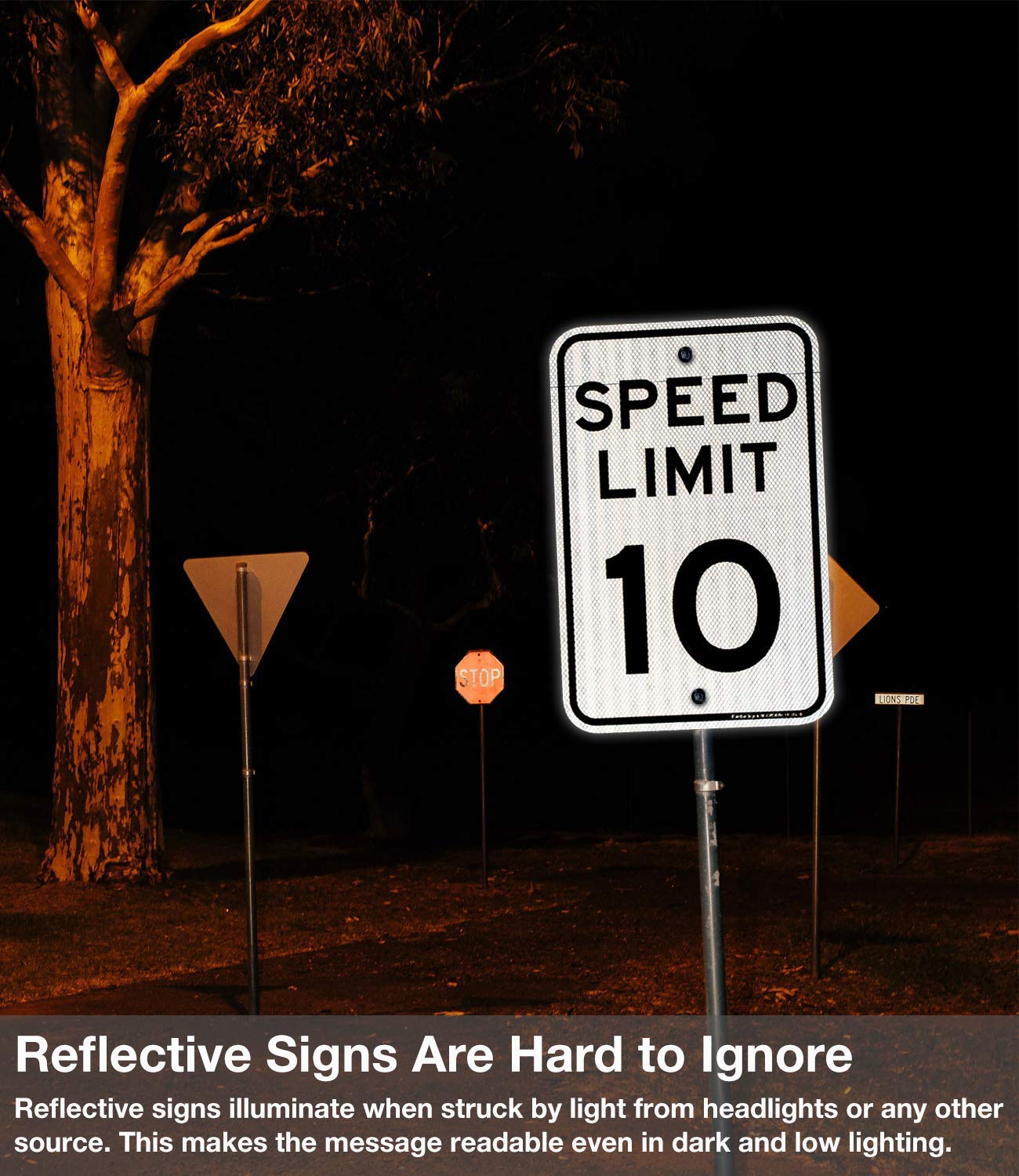 (4 Pack) Speed Limit 10 MPH Sign, Slow Down Sign, Traffic Signs,18 x 12 Inches Engineer Grade Reflective Sheeting, Rust Free Aluminum, Weather Resistant, Waterproof, Durable Ink, Easy to Mount