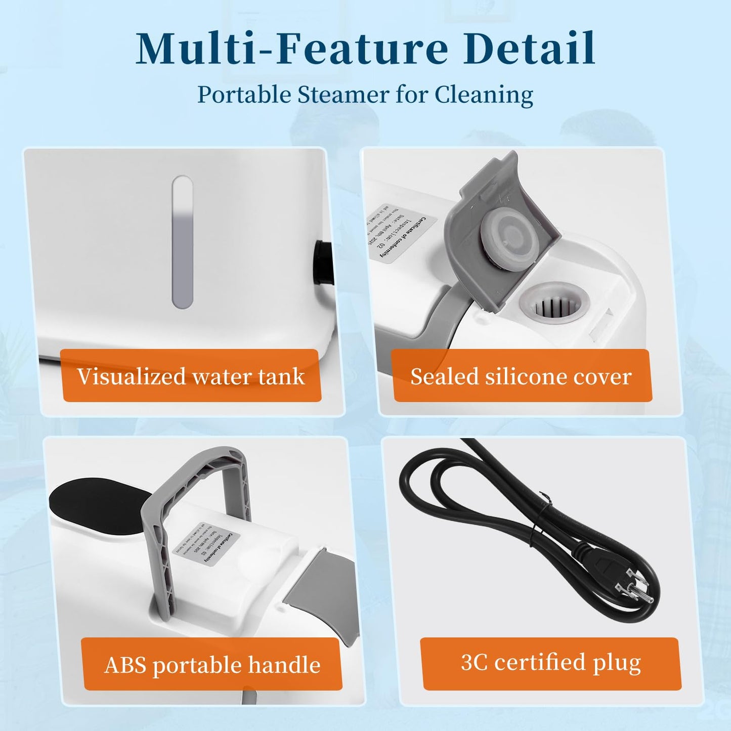 BananaDeer Steam Cleaner,15s Heat-Up,1.8L Tank,Portable Handheld Steamers for Cleaning with 10PCS Accessories,Steam Cleaner for Home,Car,Dirt,Grease,Grout,Tile,Couch,grout,windows,bathrooms,kitchens