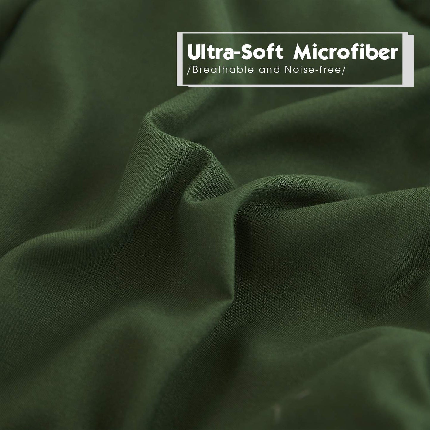 HIG 3pc Green King Size Comforter Set -All Season Reversible Down Alternative Comforter Bedding Comforter -Quilted Duvet Insert with Corner Tabs - Box Stitched Blanket - Breathable, Soft, Fluffy