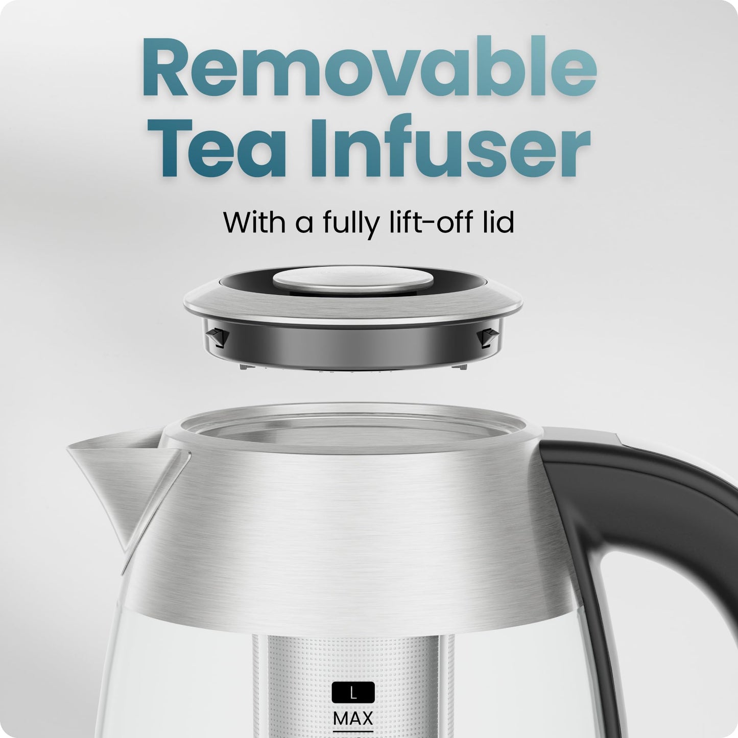 CHEFMAN Lightning High-Powered Electric Kettle, 1.8L 1750W, Rapid Boil 2 Cups in 2 Minutes, BPA Free Cordless Tea Kettle with Digital Temperature Control and 1-Hour Keep Hot – Stainless Steel