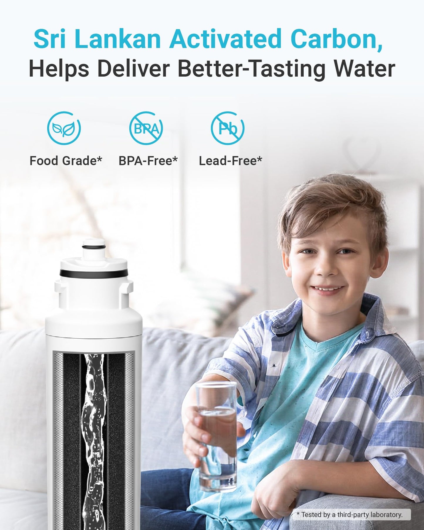 AQUACREST DW2042FR-09 Refrigerator Water Filter, Compatible with Daewoo DW2042FR, Kenmore 46-9130, DW2042FR-09, Aqua Crystal DW2042F-09 (Pack of 3)