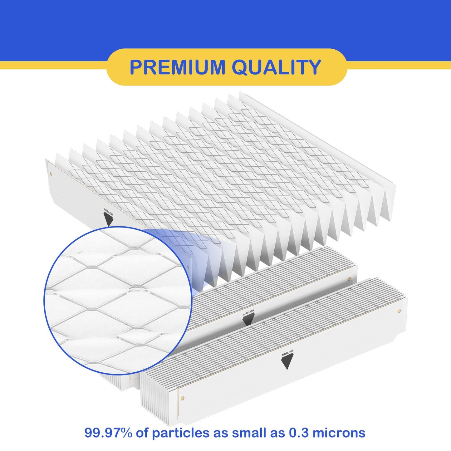 BAYFTAHEXM2 Perfect Fit 5 Filter Media Compatible with American Standard and Trane BAYFTAHEXM2 FLR06231, 20" x 5" Expandable Filters MERV 13, Part no. BAYFTAHEXM2 BAYFTAHEXM2A, 3 Packs