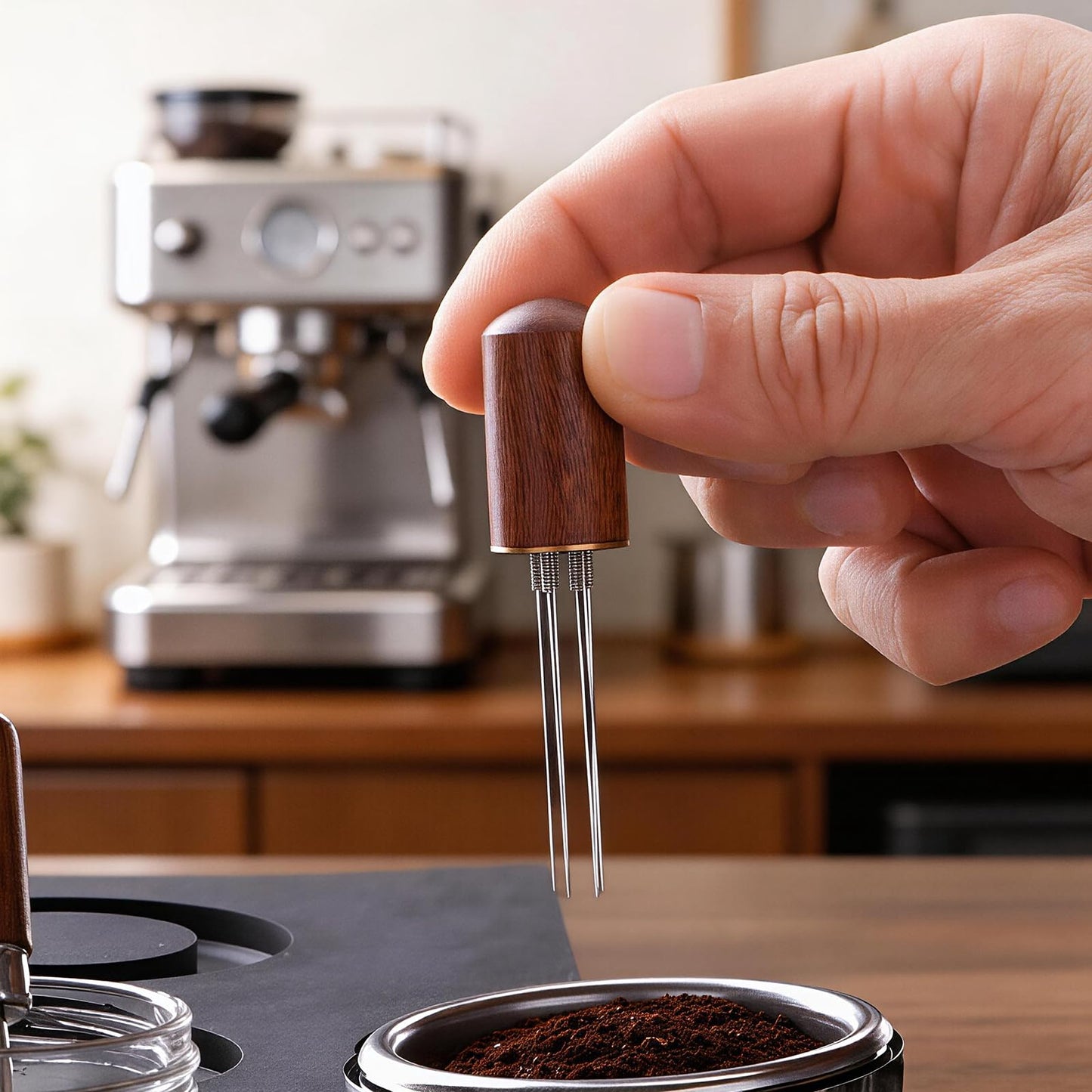 PELYN 51mm Bottomless Portafilter 2 Ears Fits DeLonghi Stilosa EC155/EC260, BCO430, ECP3120/3220/3420/3630, 5Pcs Espresso Portafilter Kit with WDT Tool, Puck Screen, Filter Papers & Coffee Scoop