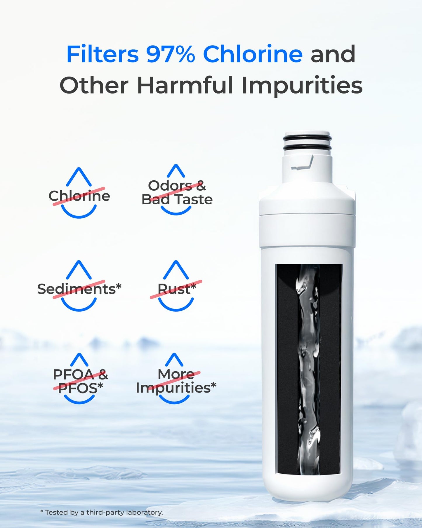 Waterdrop LT1000PC ADQ747935 Refrigerator Water Filter and Air Filter, Replacement for LG® LT1000P®, LMXS28626S, LFXS26973S, LFXS26596S, LFXS28596S, ADQ74793501, ADQ74793502 and LT120F®, 4 Combo