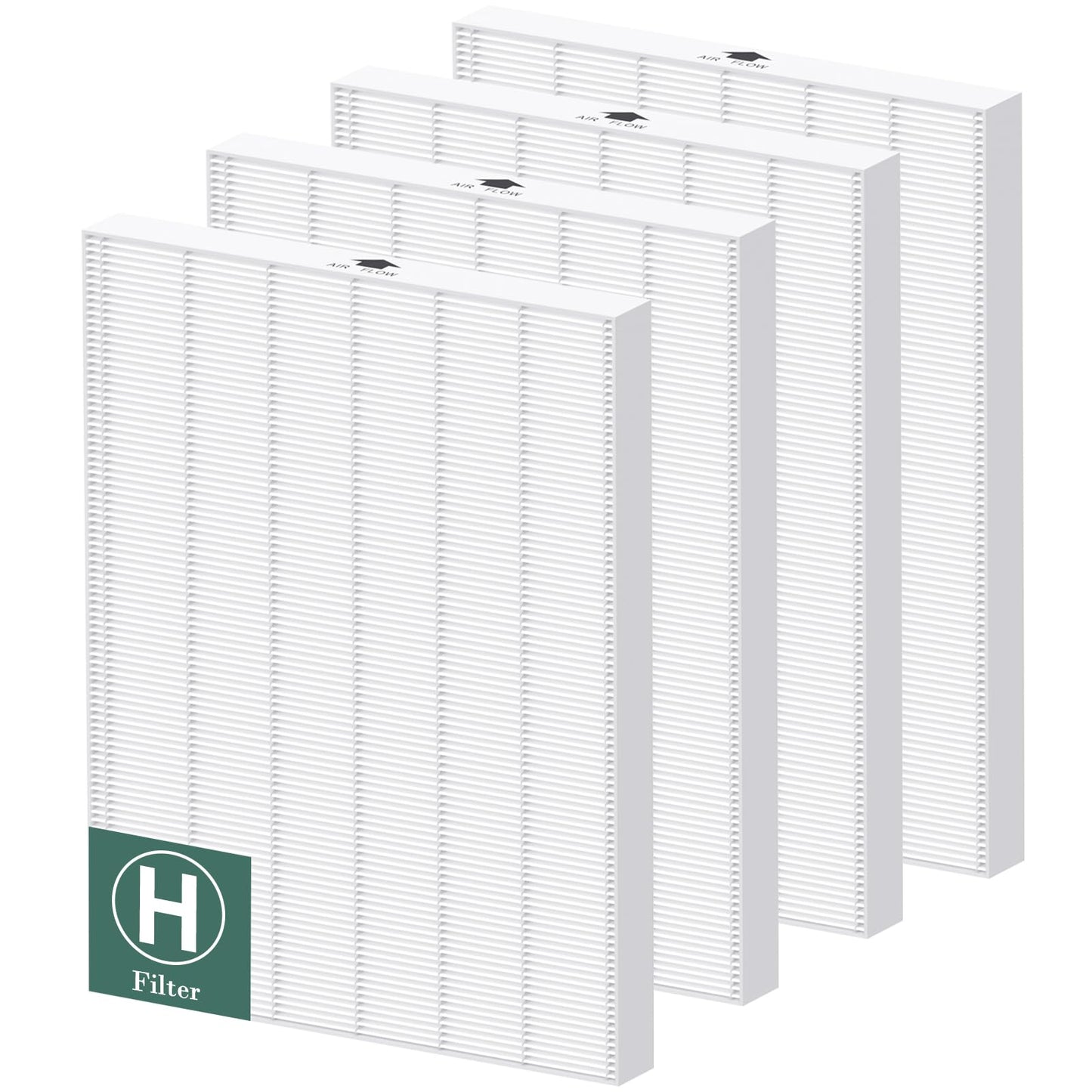 116130 Replacement Filter H Compatible with Winix 5500-2/ AM80 Air Purifi-ers, HEPA Filter for Dust Pollen Hair Pet Dander Smoke, 4 Pack(White)