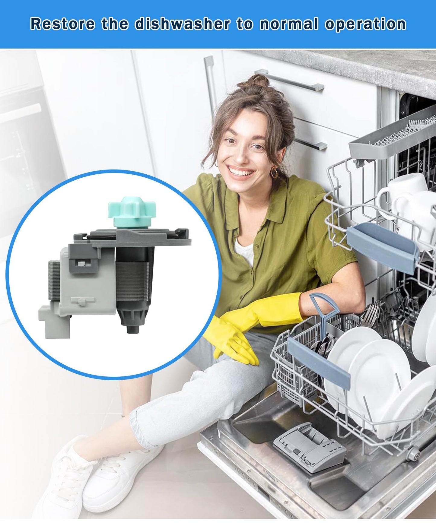 00642239 Dishwasher Drain Pump Fits For Bosch Kenmore Thermador Dishwasher,Replaces 00184178,184178,642239,1387293,AH3479214,AP3996662,EA3479214,EAP8729769,PD00000083,PS3479214,PS8729769
