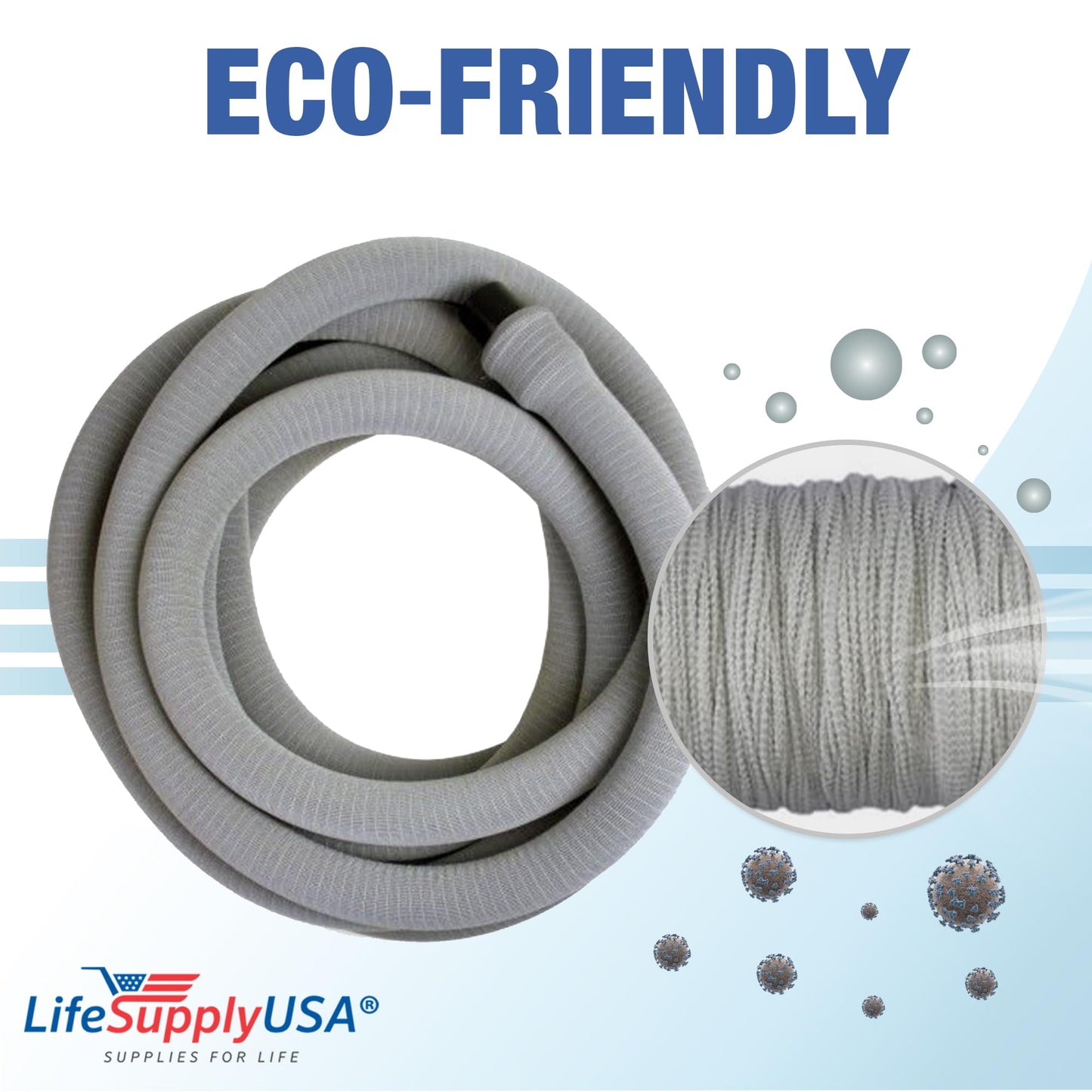 35ft Washable Knitted Hose Sock Cover Replacement for Central Vacuum Cleaner with Application Tube - Protects Walls, Floors, & Furniture by LifeSupplyUSA