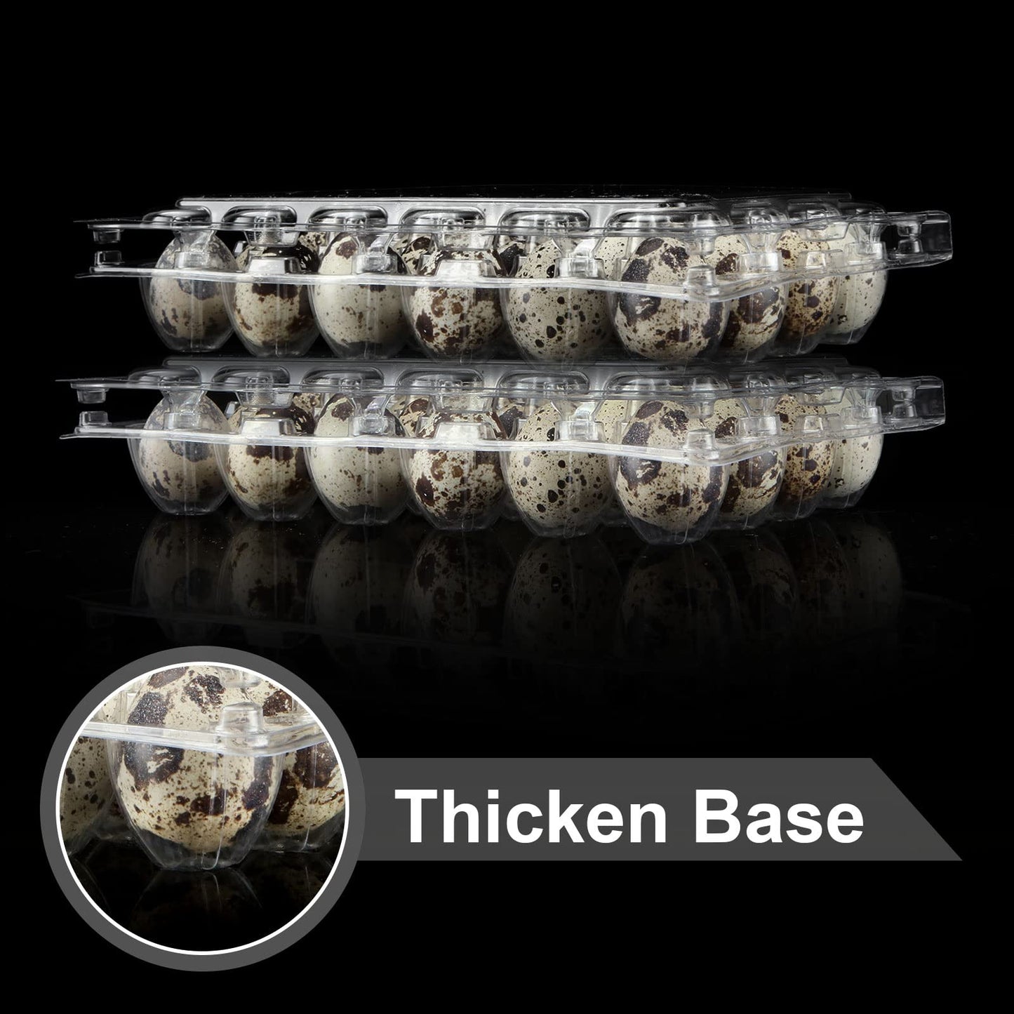 ACXFOND 100 Pcs Quail Egg Cartons, 24 Grids Clear Quail Egg Cartons, Reusable Quail Egg Cartons Cheap Bulk, Plastic Stackable Egg Storage Box for Small Eggs,Quail,Pheasant,Pigeon Eggs