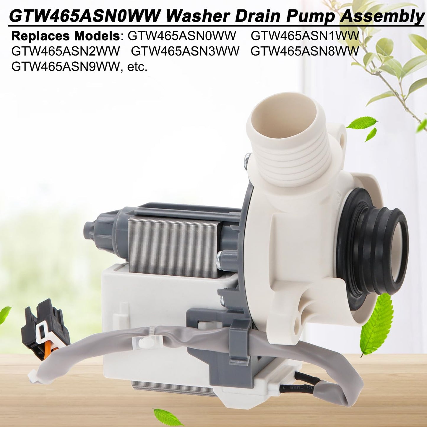 Washer Drain Pump by SupHomie - Compatible with GE GTW465ASN0WW GTW465ASN1WW GTW465ASN2WW GTW465ASN3WW GTW465ASN8WW GTW465ASN9WW Washing Machine