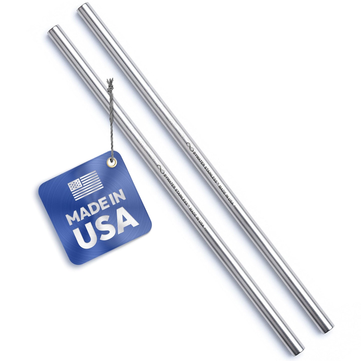Made in USA Bywater Stainless Steel 10.5 Inch Straw Set of 2 Food Grade Premium Straws. Fits Stanley, Yeti Straw Lid, Owala and Many Others With Standard Straws. DOES NOT FIT FLIP STYLE LIDS