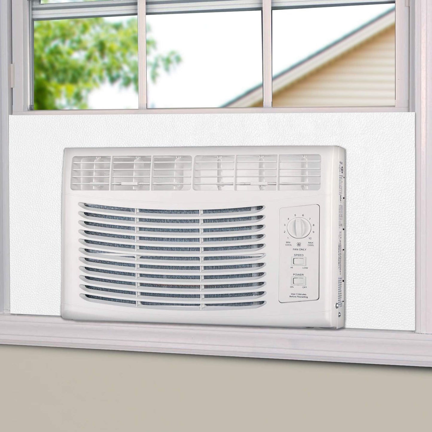 BJADE'S Window Air Conditioner Side Insulated Foam Panel,Full Surround Panels Window Seal Kit, Summer and Winter Heat and Draft Insulating 48in W
