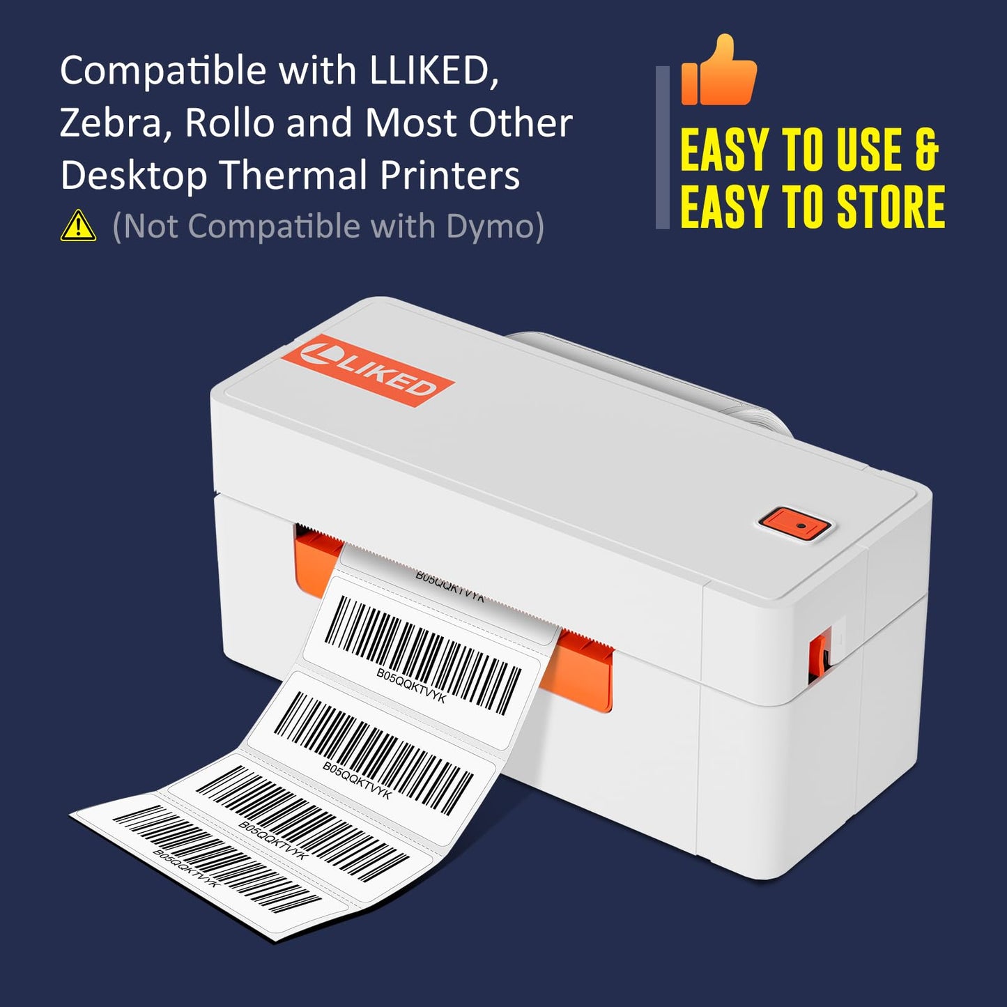 L LIKED 2.25" x 0.75" Direct Thermal Labels, Permanent Adhesive Address Barcode Label & Compatible with Rollo, Zebra and Other Desktop Printers (12 Roll, 20400 Labels)
