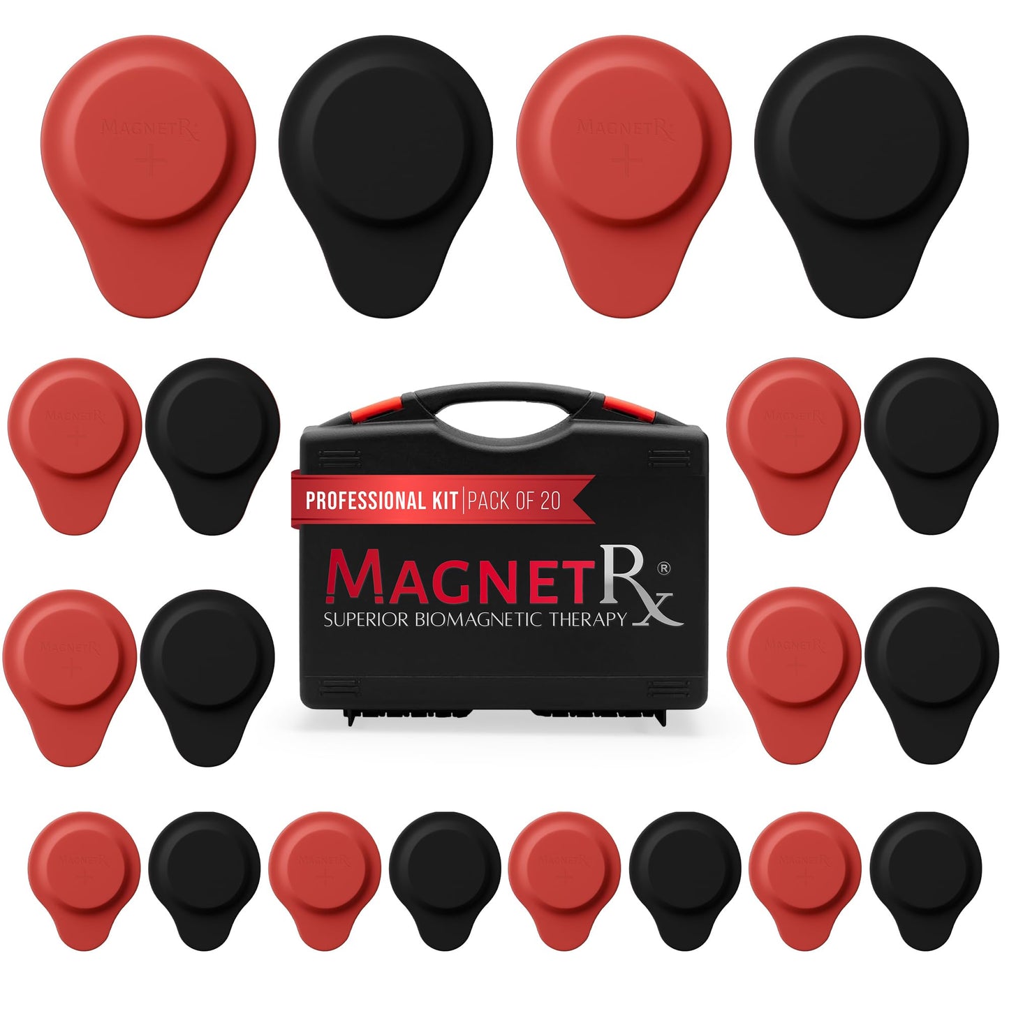 MagnetRX Neodymium Biomagnetic Magnets Kit – Imanes para Biomagnetismo Médico – Dr Goiz Magnet for Biomagnetism Bio Magnet Pair – Silicone Covered Round 12,200-13,200 Gauss Magnets (20 Mixed Units)