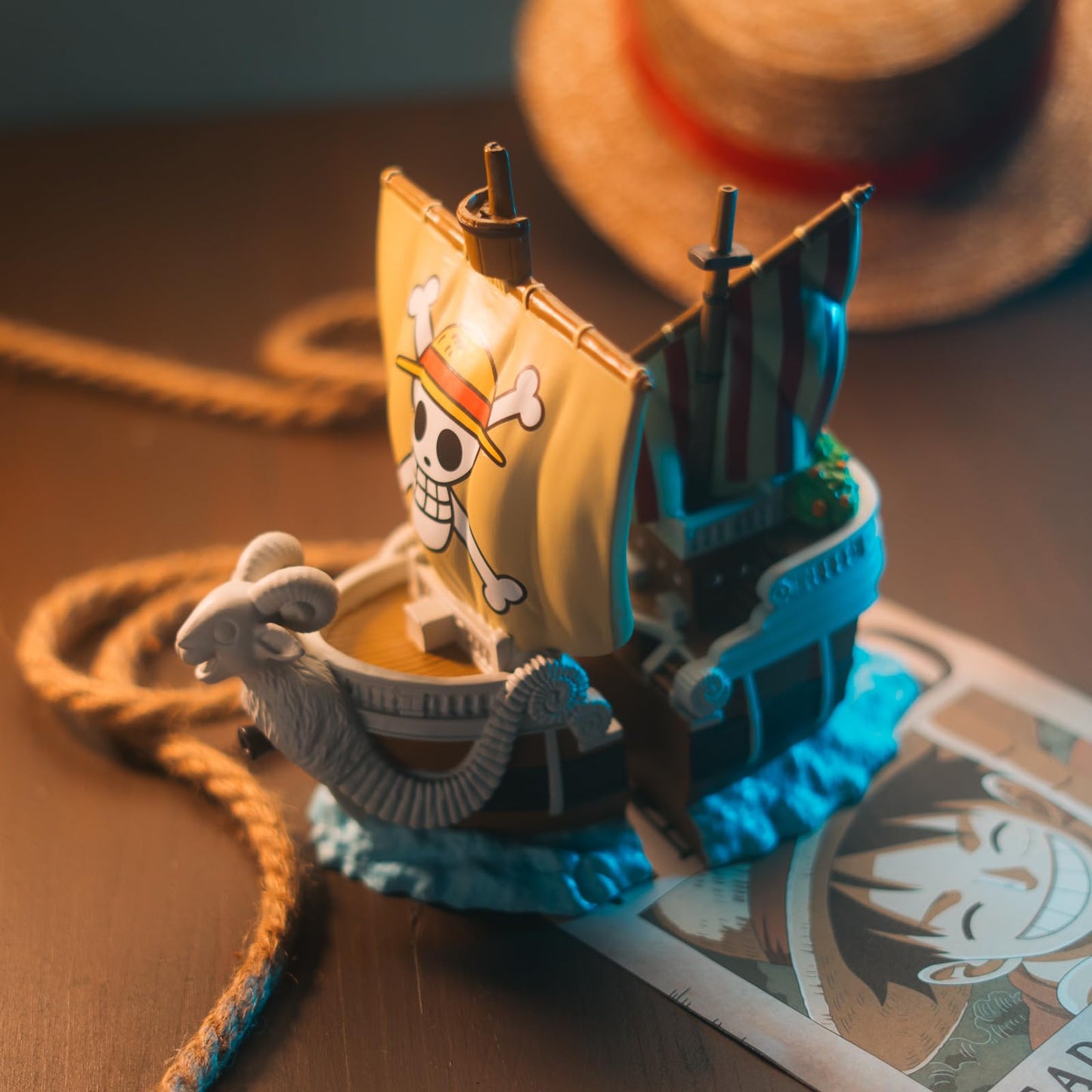 One Piece Merch Bookends | One Piece Manga Gifts | Going Merry Manga Figure Official | Anime Decorations | 10" D x 7" W x 9" H