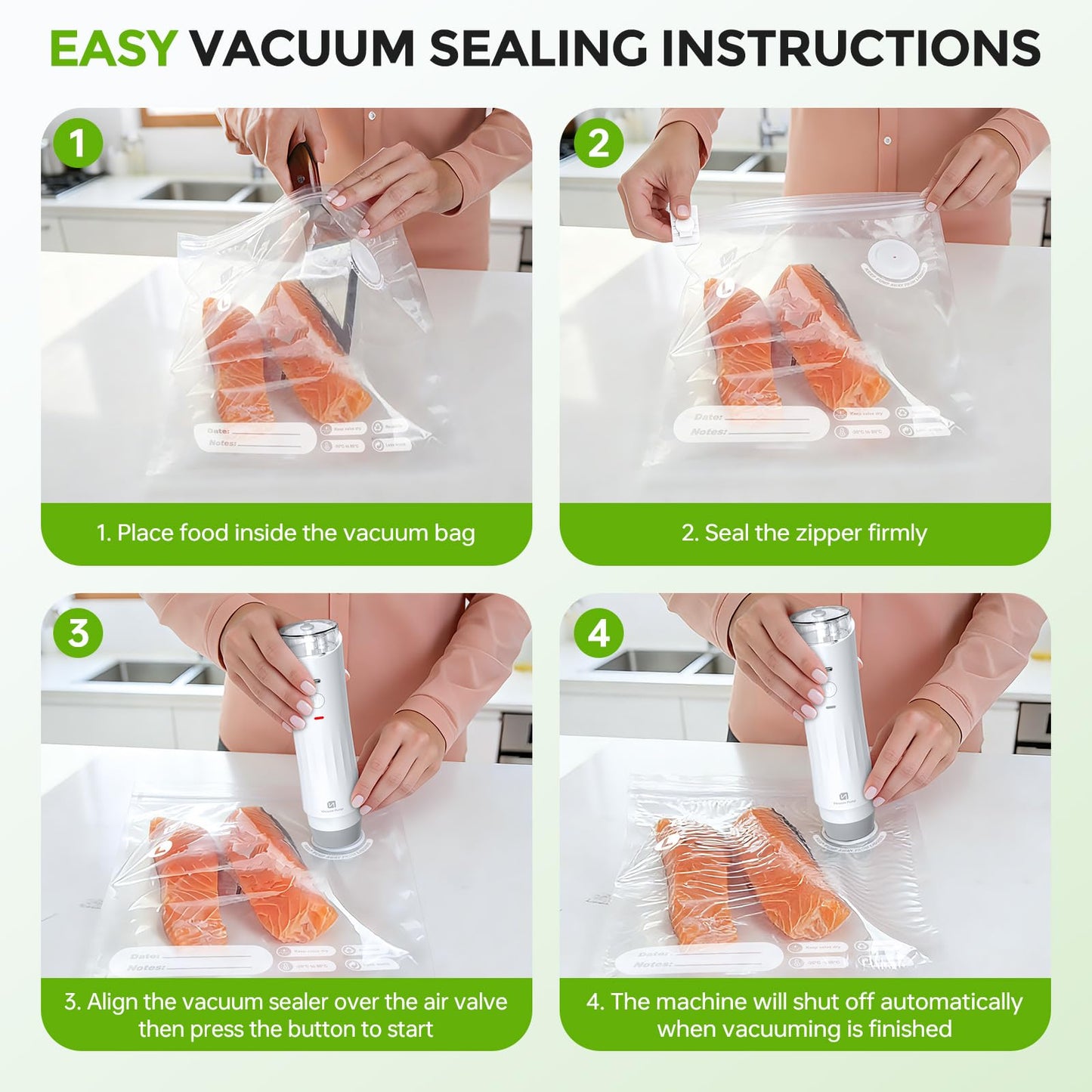 ShinePick Vacuum Sealer for Food, Powerful Handheld Food Saver Machine Compact Vacuum Sealer Machine with Visible Water Tank, 15 Reusable Sealer Bags & 10 Mason Lids, for Kitchen, Travel & Outdoor