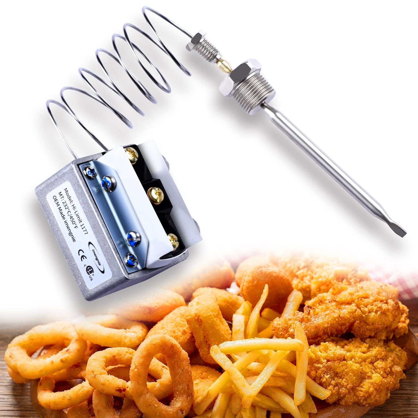 1177 High Limit Fryer Switch Lccm200300000 Deep Fryer Thermostats Parts Replace 301030005 IM 1177 Fryer ROBERT VULCA Royal Rang Gas Lccm080360000 Fryer Thermostat 3/8" Mpt Stuff Box Hi Limit 450°F