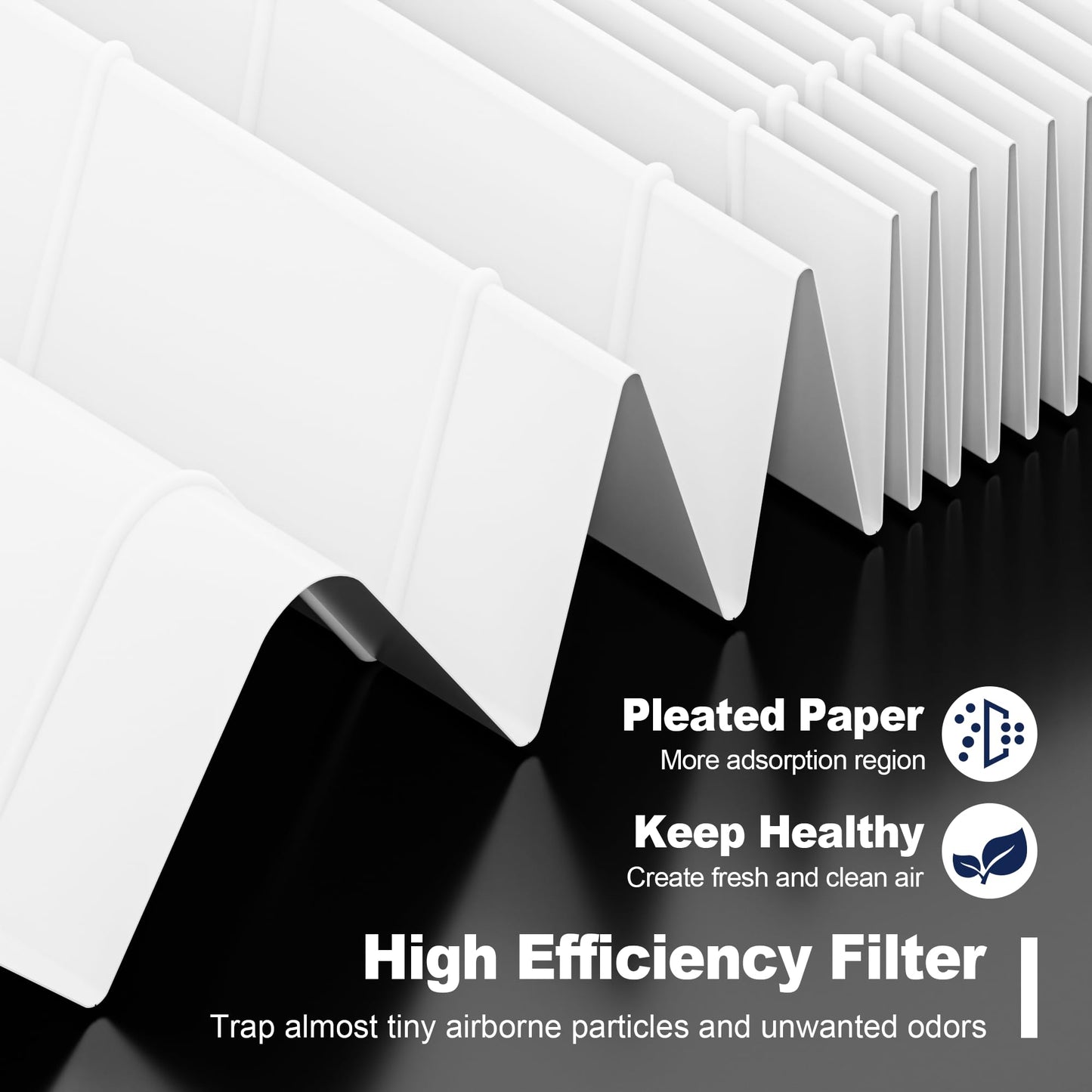 PETOX 116130 Replacement Filter H for Winix 5500-2 AM80 Plasmawave Air Purifier, High Efficiency Filter and Activated Carbon Filter Combo Pack, 2 Set