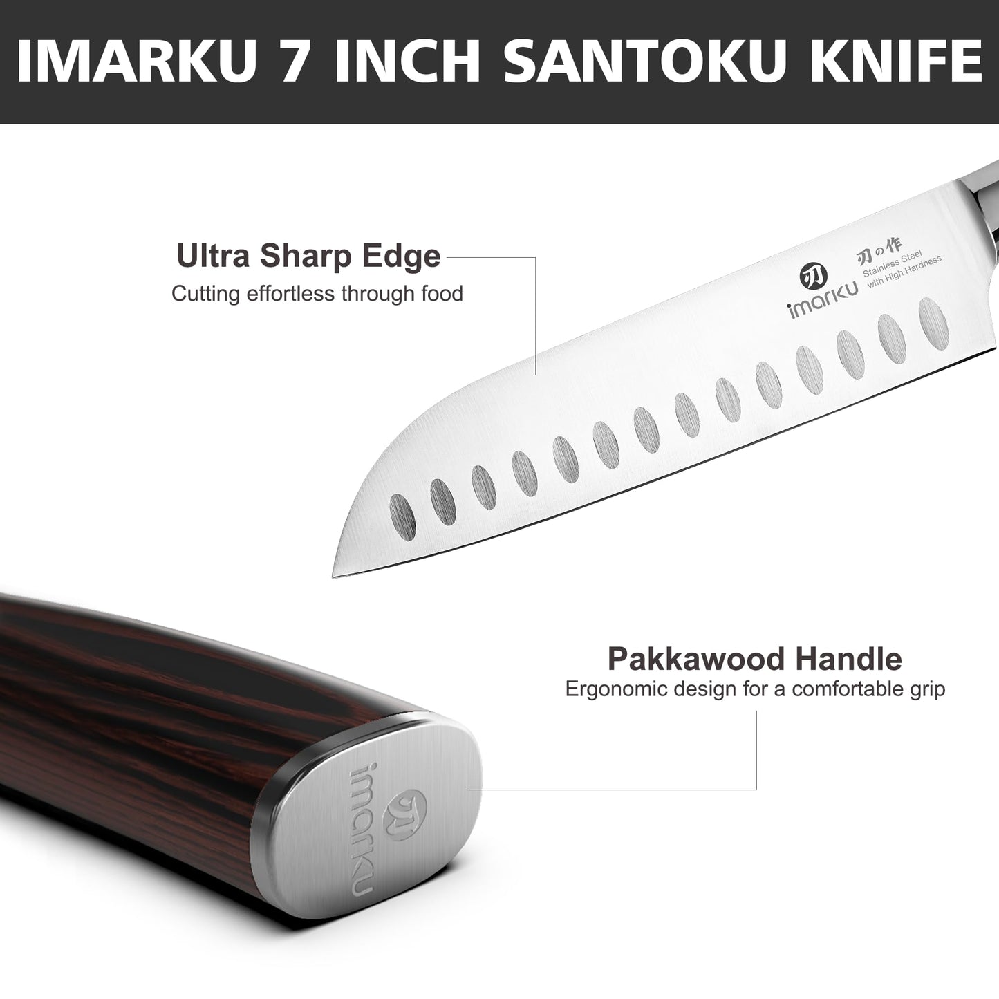 imarku Chef Knife 7 Inch Kitchen Knife Ultra Sharp Santoku Knife - High Carbon Japanese Chefs Knife, Kitchen Gadgets 2025, Apartment Essentials, Birthday Gifts for Him Her, Best Gifts for Women Men