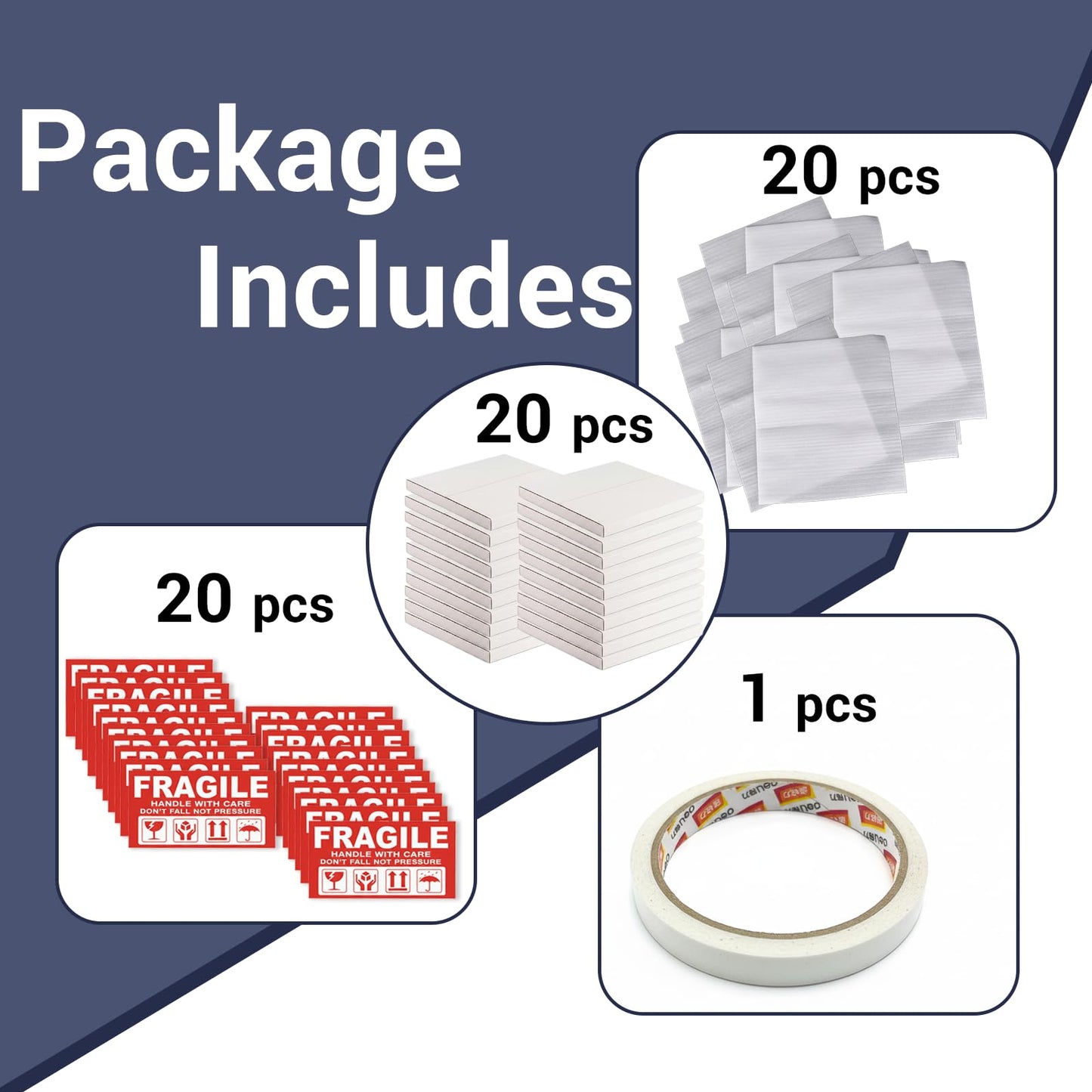ZSZMFH 20 Pack Vinyl Record Shipping Boxes, 12.5" x 12.5" x 1" LP Record Mailer Boxes with Foam Pouches, Perfect for Mailing LP Records, Record Album Mailer, Album Box