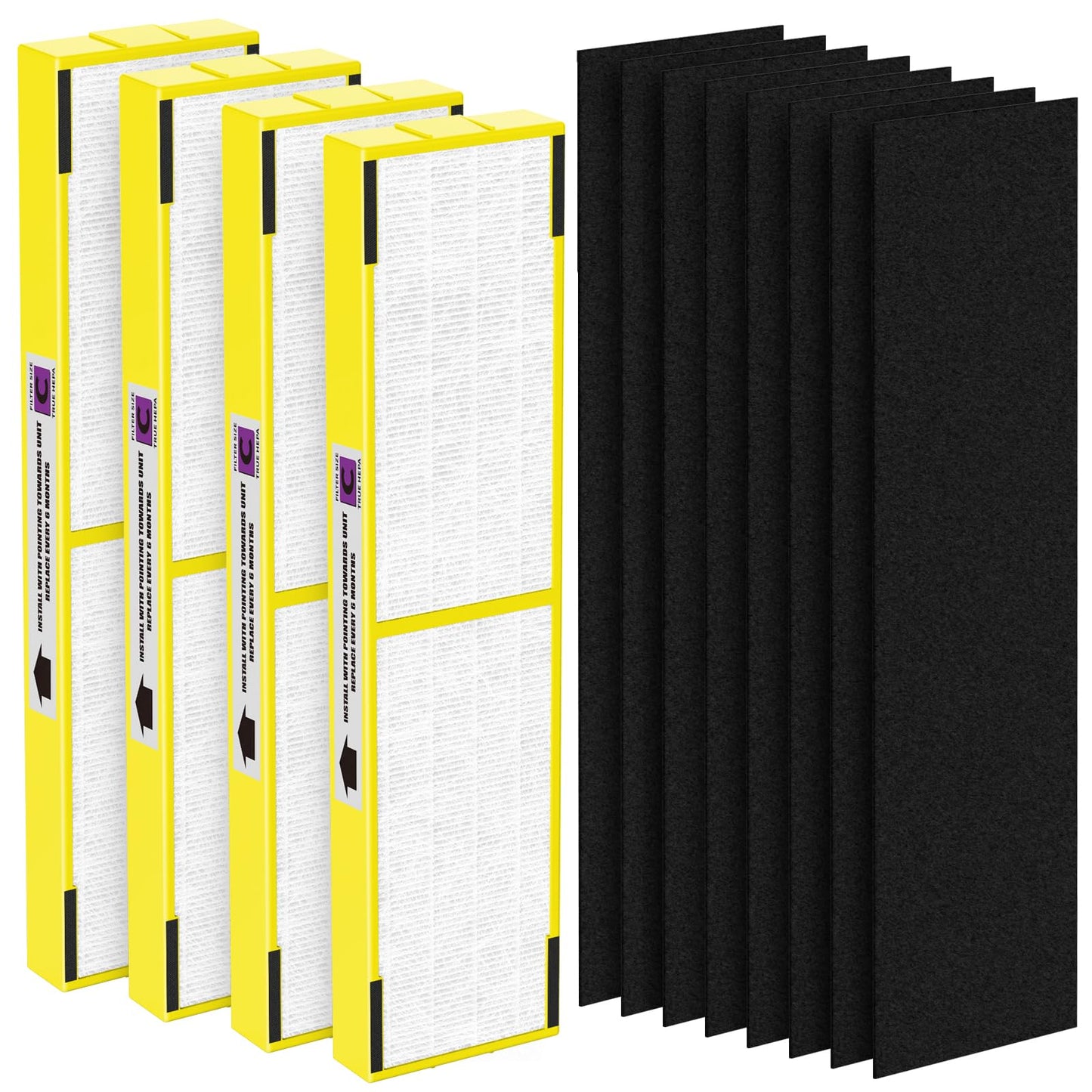 Harebery 4-Pack Flt5000 Filter C Replacement Filter Compatible with AC5000, AC5000E, AC5250PT, AC5350B, AC5350BCA, AC5350W, AC5300B, CDAP5500B, AP2800CA
