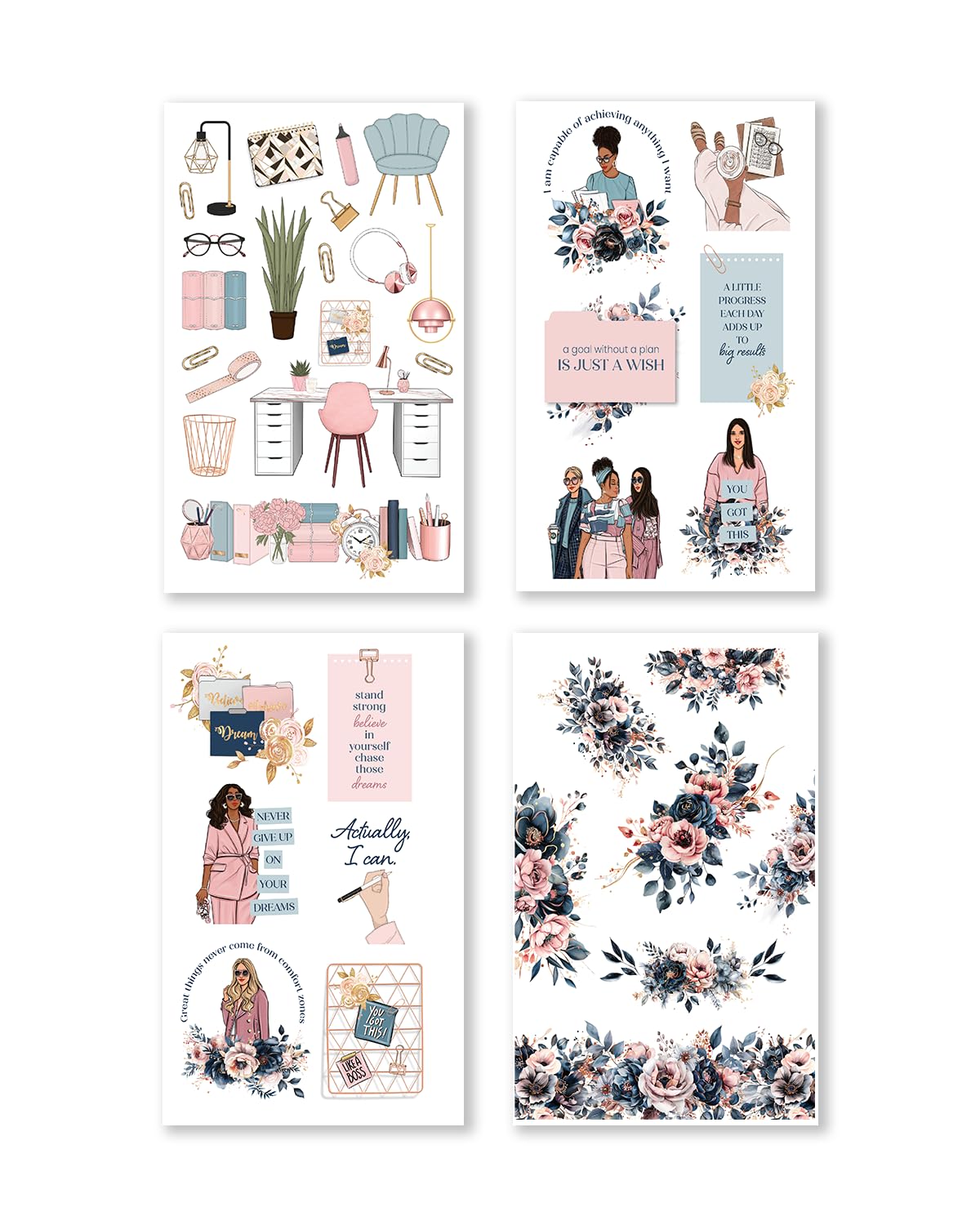 Rongrong Goal for It Planner Sticker Book for Planners, Calendars and Journals – Aesthetic Premium Quality Stickers – Scrapbook Accessories – 24 Pages