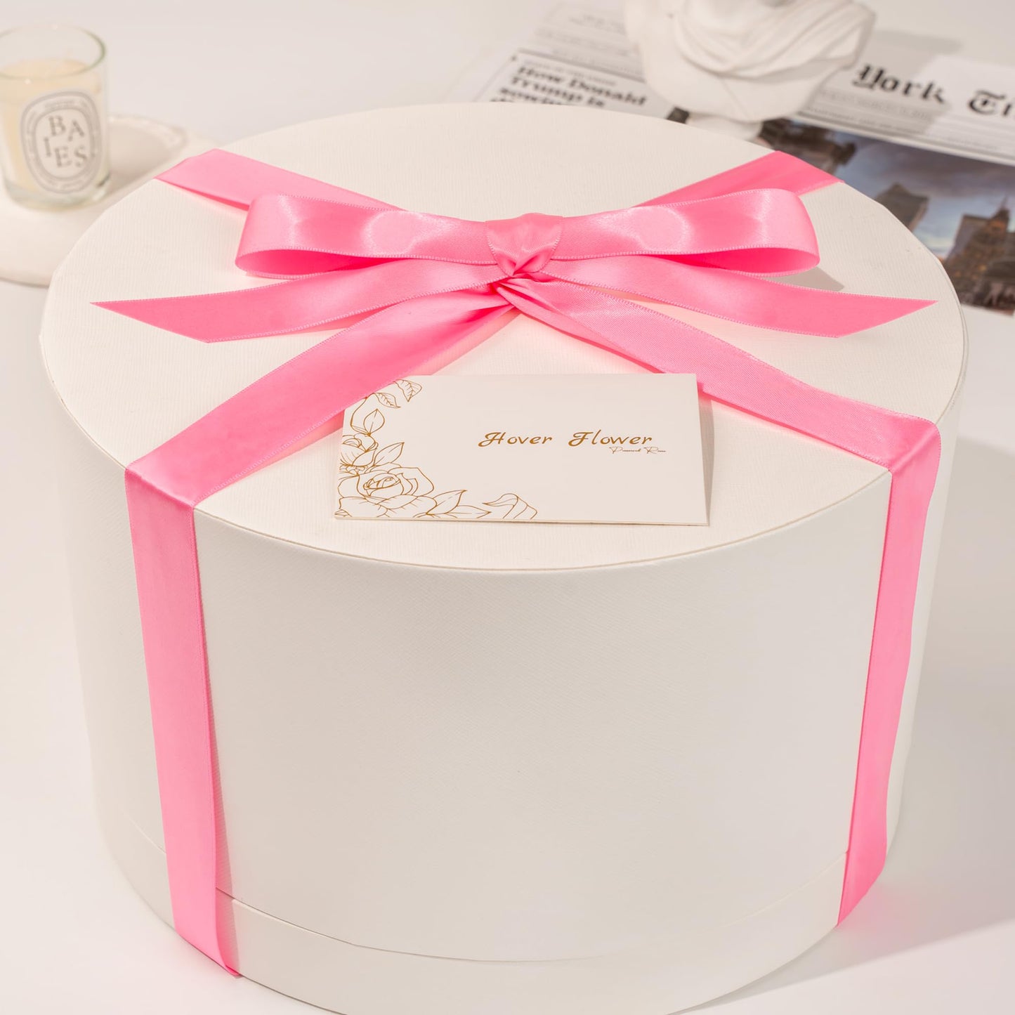 27 Forever Roses in Luxury White Box, Eternal Real Roses Birthday Gifts for Women, Preserved Flowers for Delivery Prime, Anniversary, Valentine's Day, Mothers Day for Mom (Pink)