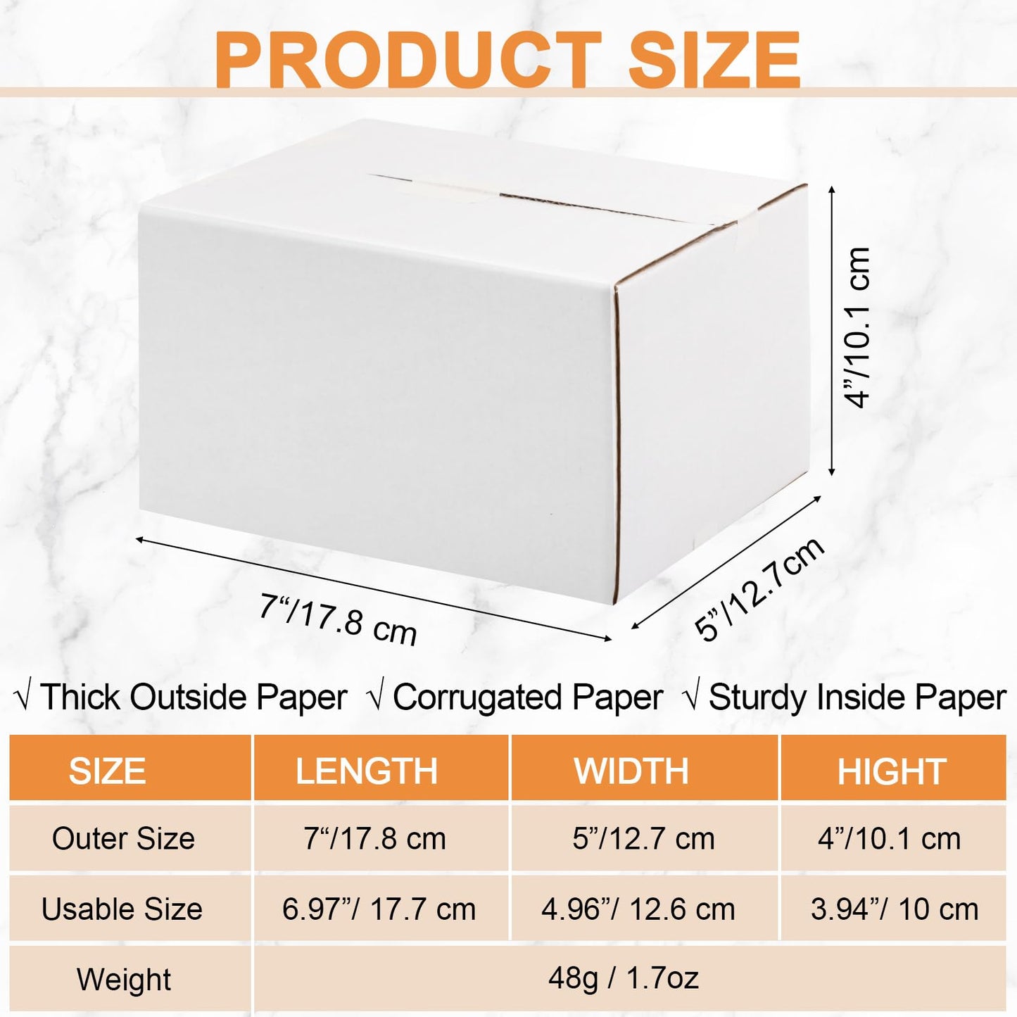Yeaqee 72 Pcs 7x5x4 Inch Shipping Boxes Corrugated Cardboard Small Shipping Boxes for Packaging Mailing Packing Moving Small Business Storage Crafts Gifts (White)