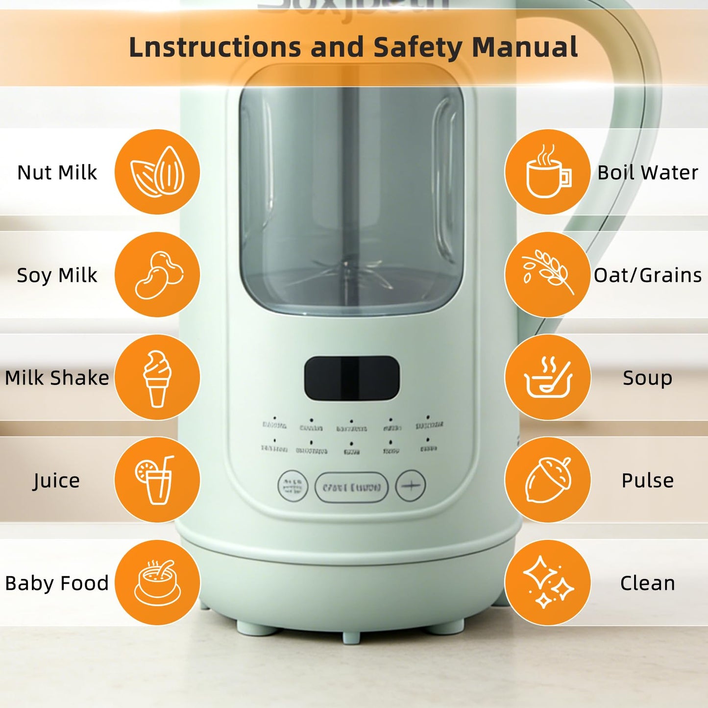 Nut Milk Maker & Multi-Function Blender - 1L Large Capacity, Self-Cleaning, for Almond Milk, Soy Milk, Smoothie, Juice, Baby Food, Soup & More, Quiet Design with Visual Window