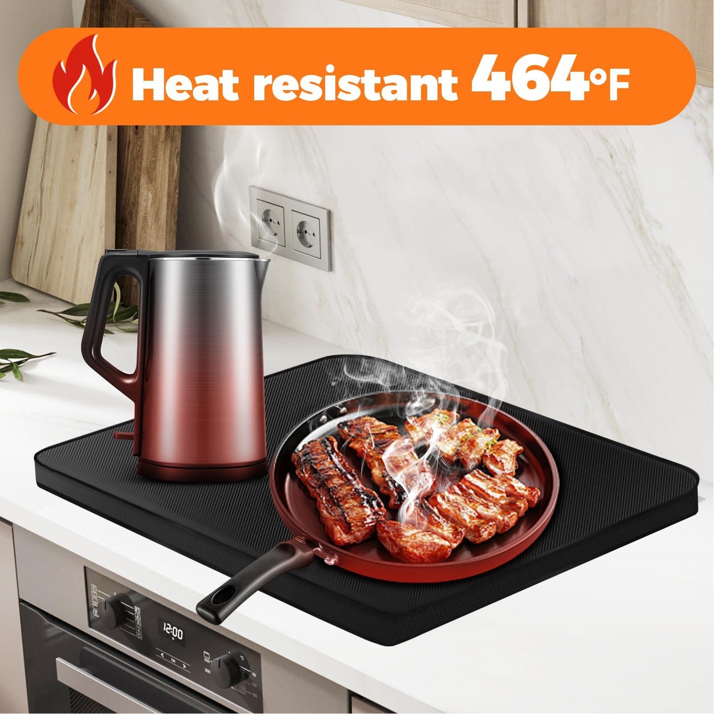 TOHONFOO Fireproof Gas Stove Top Covers, Waterproof Anti Dust Stove Top Covers for Gas Burners Fit Various Ranges Stoves for Kitchen, Washable Stove Top Cover, 30" x 21" Stovetop Cover