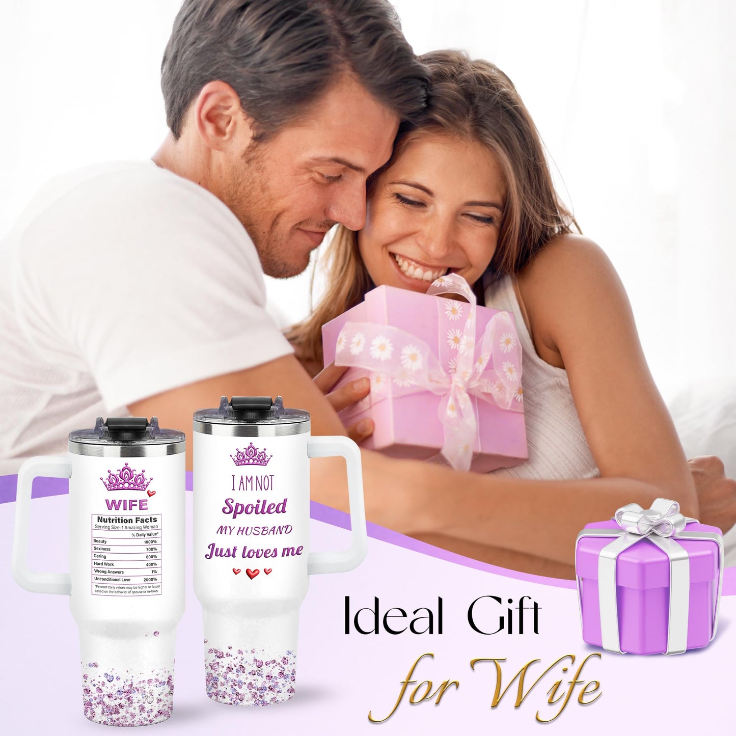 Toroly Gifts for Wife from Husband - Mothers Day Gifts for Wife - Birthday Gift for Wifey - Wedding Anniversary Romantic Gift for Women - I Love You Gift for Her - to My Wife's 40 Oz Tumbler