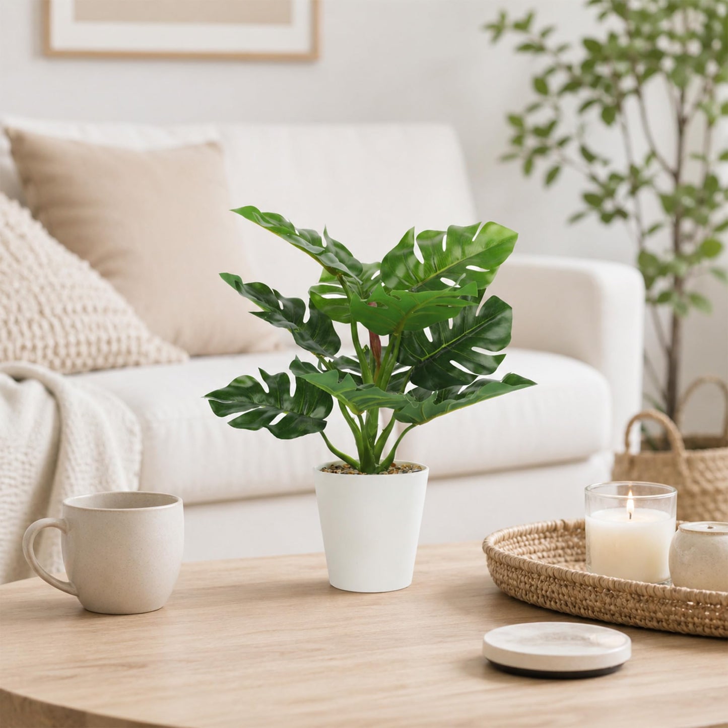 HNCSDD 11.8 Inch 3 Pcs Small Fake Plants Artificial Potted Plant Indoor Faux Tropical Plant for Home Office Table Shelf Desktop Décor