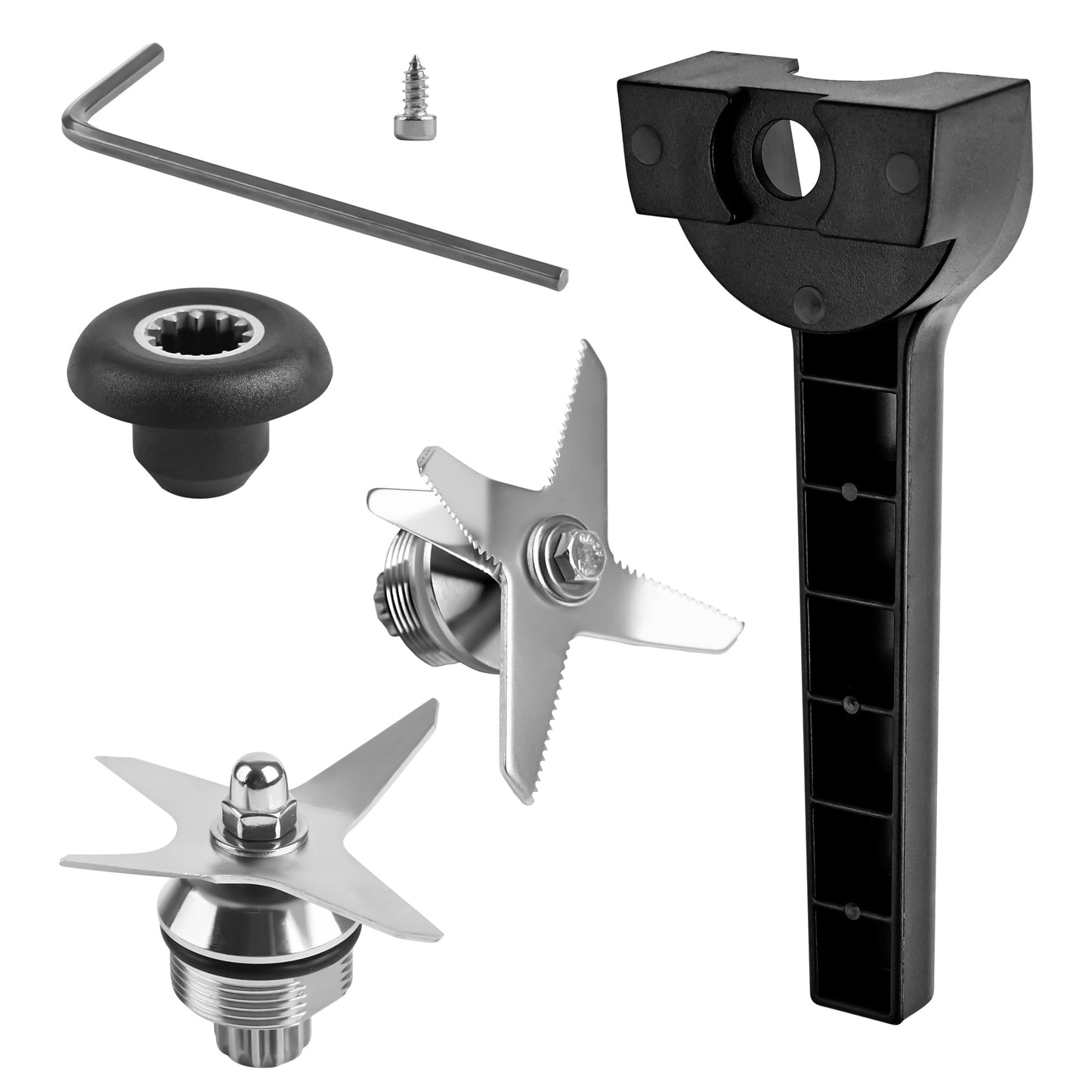 Blender blade Replacement Parts Compatible with Vitamix, Wet Blade Replacement for 5200, 5000, Pro 500, 5500, Standard 64oz, 48oz & 32oz Containers, Dry Blade Assembly with Wrench & Drive Socket Kit