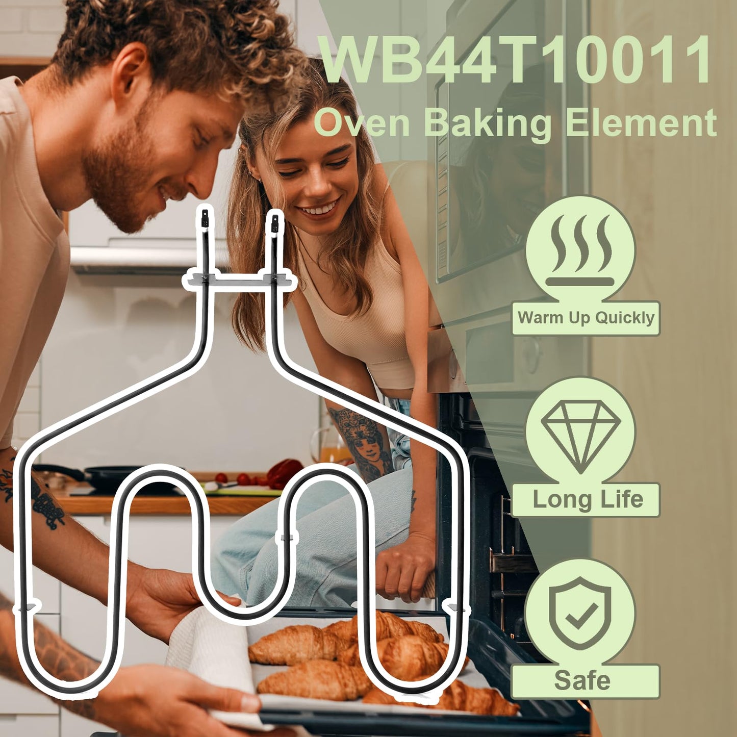 GdTenyuanHeki WB44T10011 Oven Heating Element Compatible for Spectra Oven,Oven Replacement Parts,3410W Stove Element Replacement