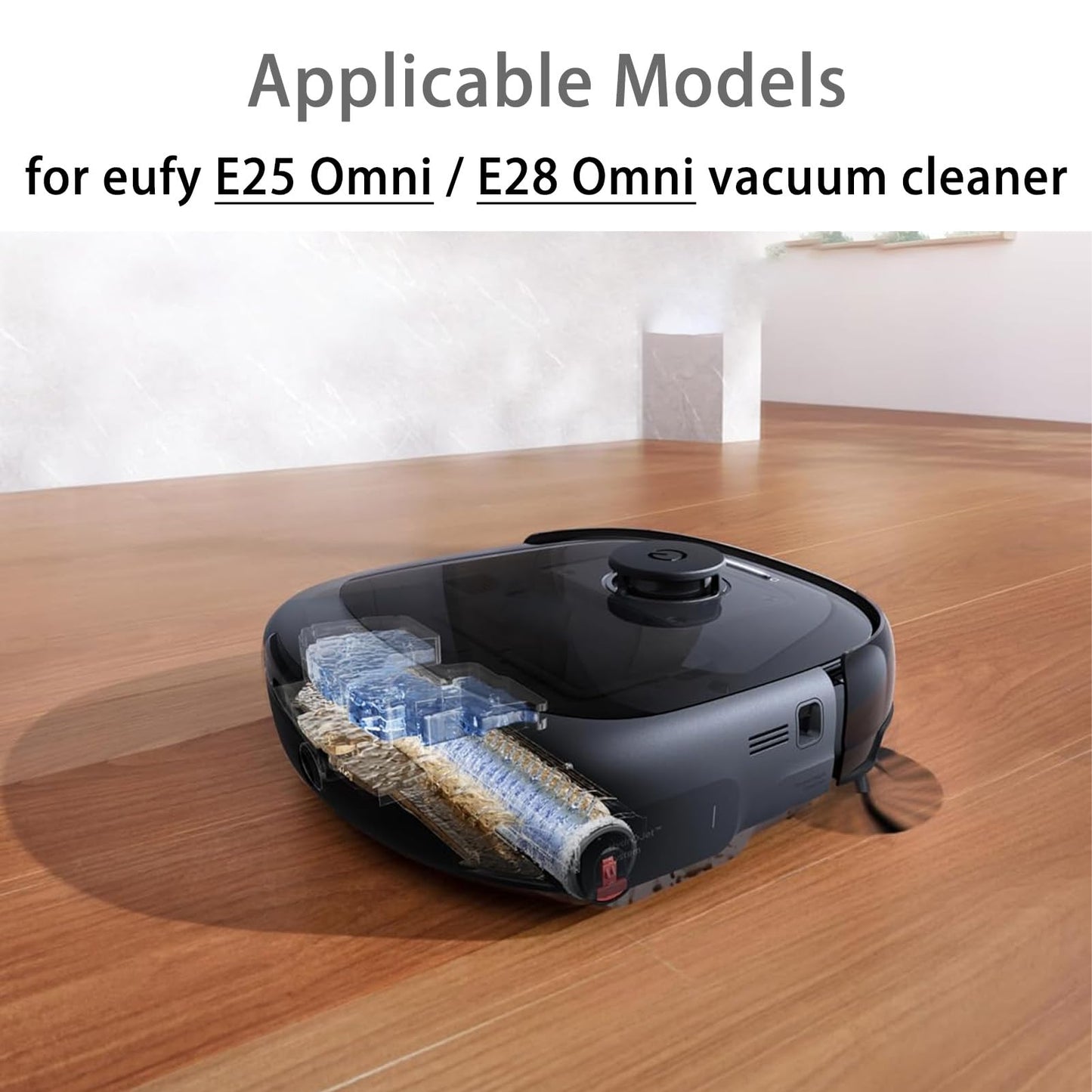17 Pack Replacement Kits for eufy E25 Omni / E28 Omni Robot Vacuum Cleaner, Accessories Parts with 1 Main Brush, 2 Roller Mop, 6 Side Brushes, 4 Dust Bags, 4 Filters