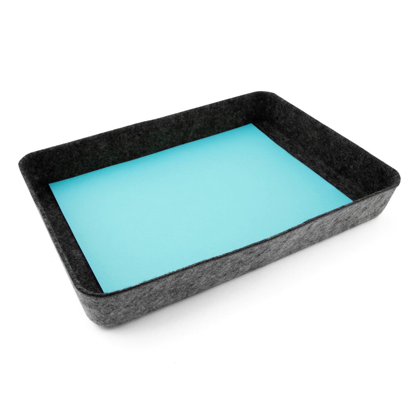Three by Three Seattle Felt Like It! 13 x 9.5 Inch Felt Tray Drawer Organizer, Fits Standard Letter Size Paper Sheets, 3 Pack (Charcoal)