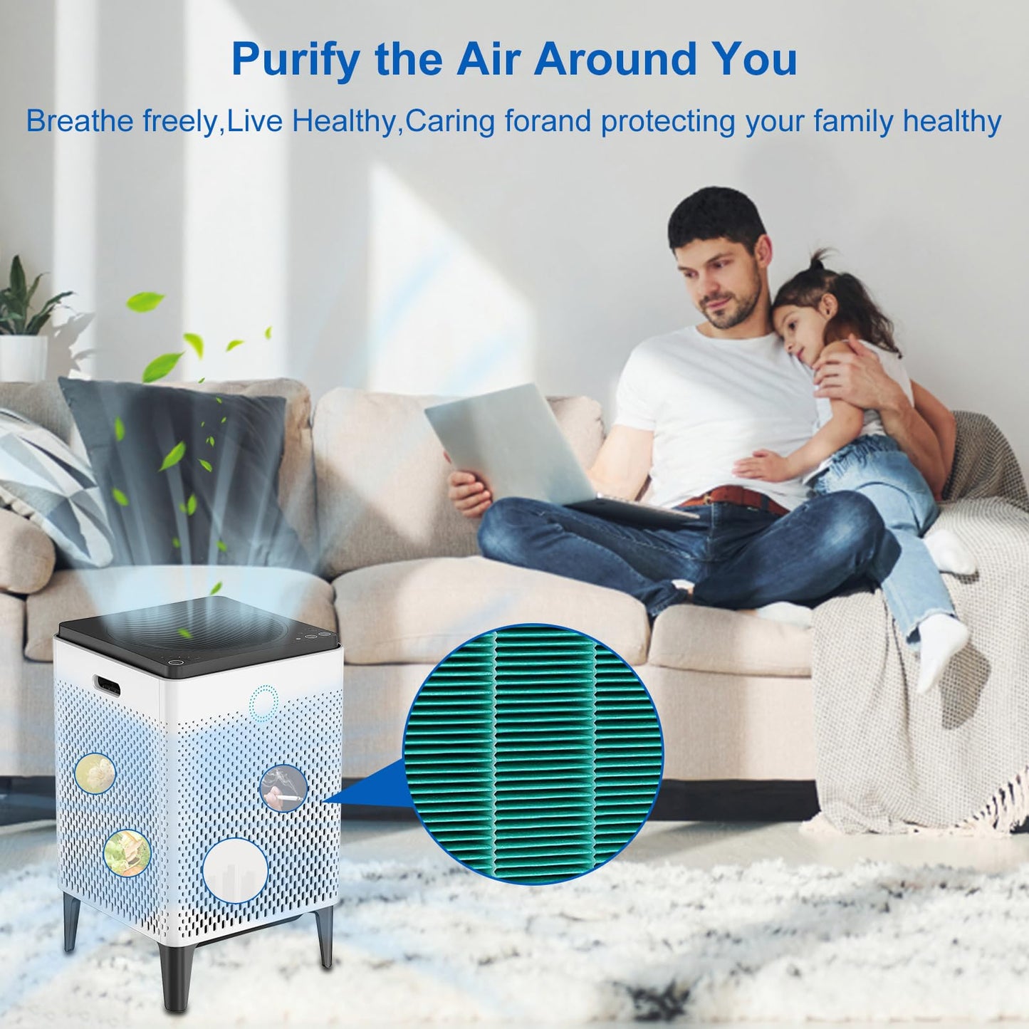400/400S Replacement Filter Set for Coway AIRMEGA Max2 400/400S 400(G) 400S(G) Air Puri-fi-er, High Efficiency Max 2 Green Particle Dust Lint Filter&Smoke Odor Active Carbon Filter, AP-2015-FP, 2 Set