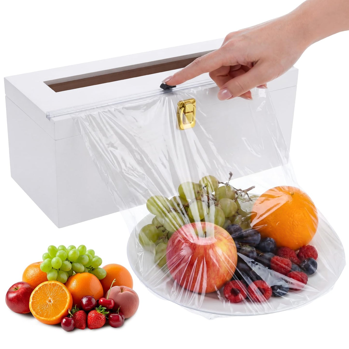 BrightRow 12" Commercial Plastic Wrap Dispenser with Cutter & Roller Heavy Duty Holder for 3000ft Film 1000ft Foil Roll for Restaurant Kitchen Foodservice